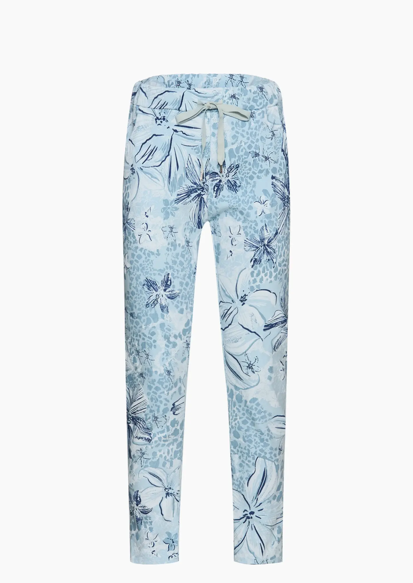 Joggpants mit sommerlichem Alloverprint, eiskristall