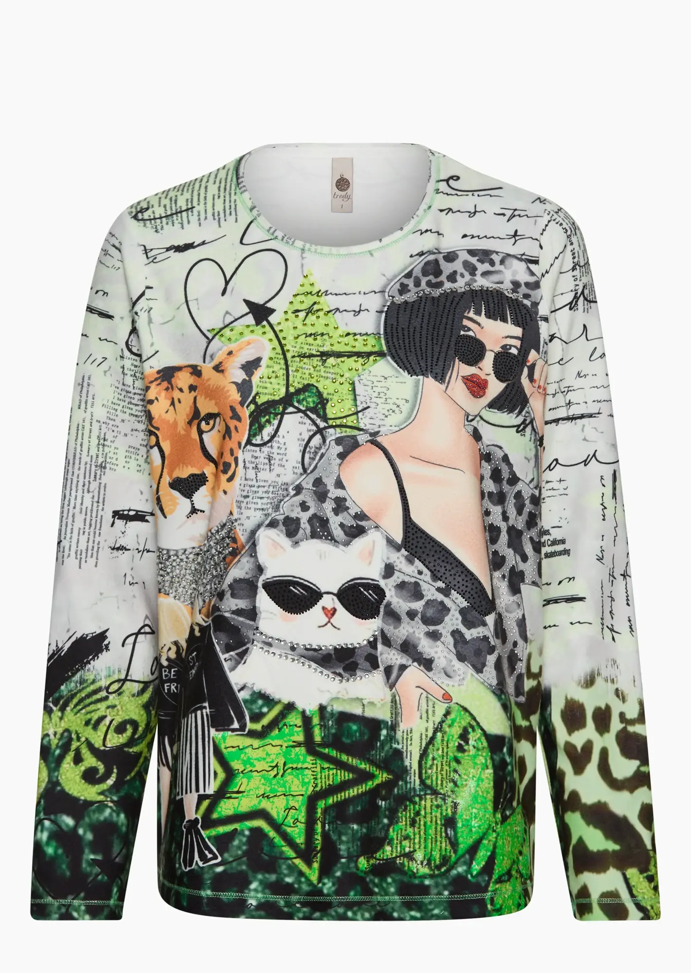 Langarmshirt 'Katzen', granny