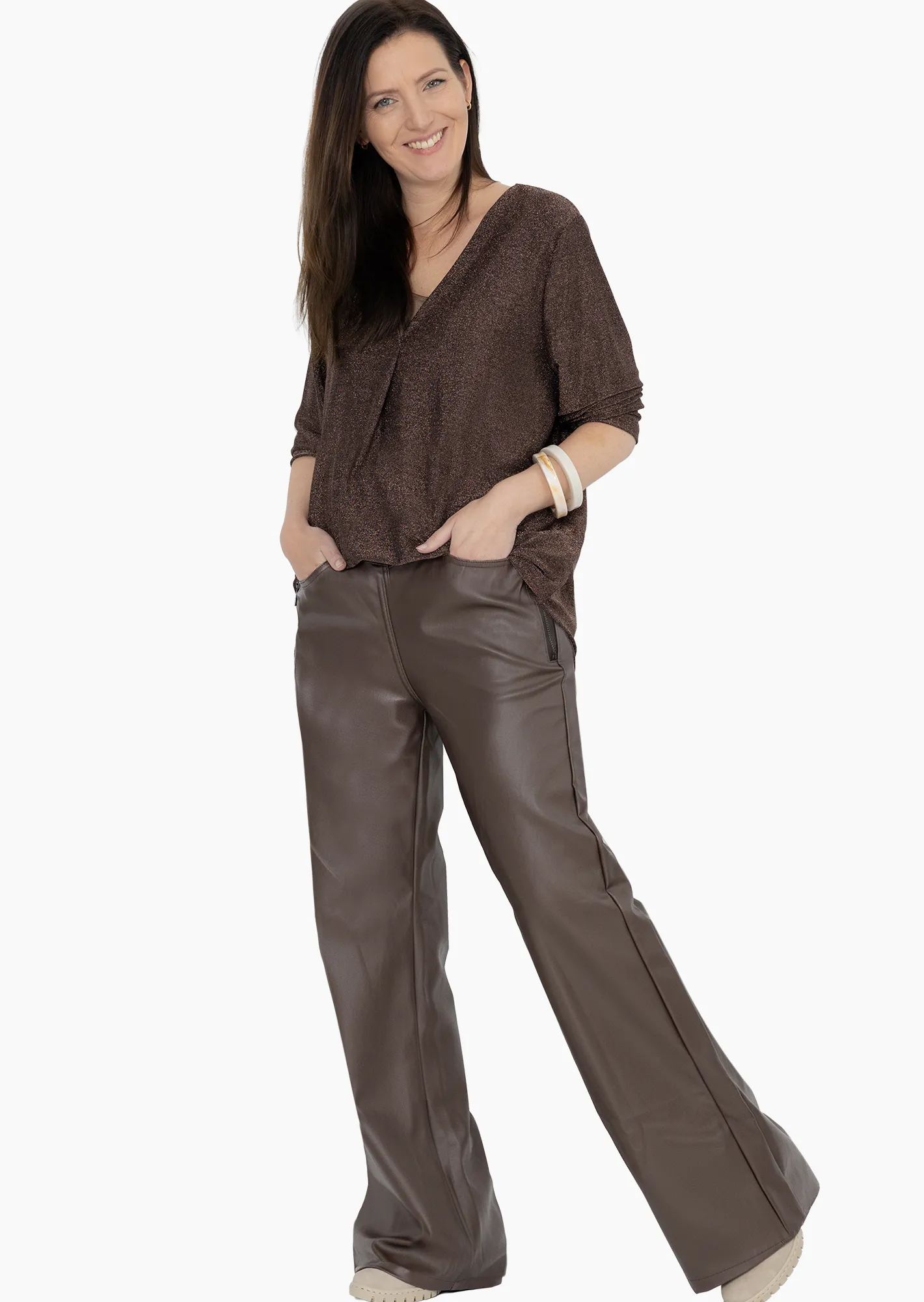 Wide Leg Joggpants, mocca
