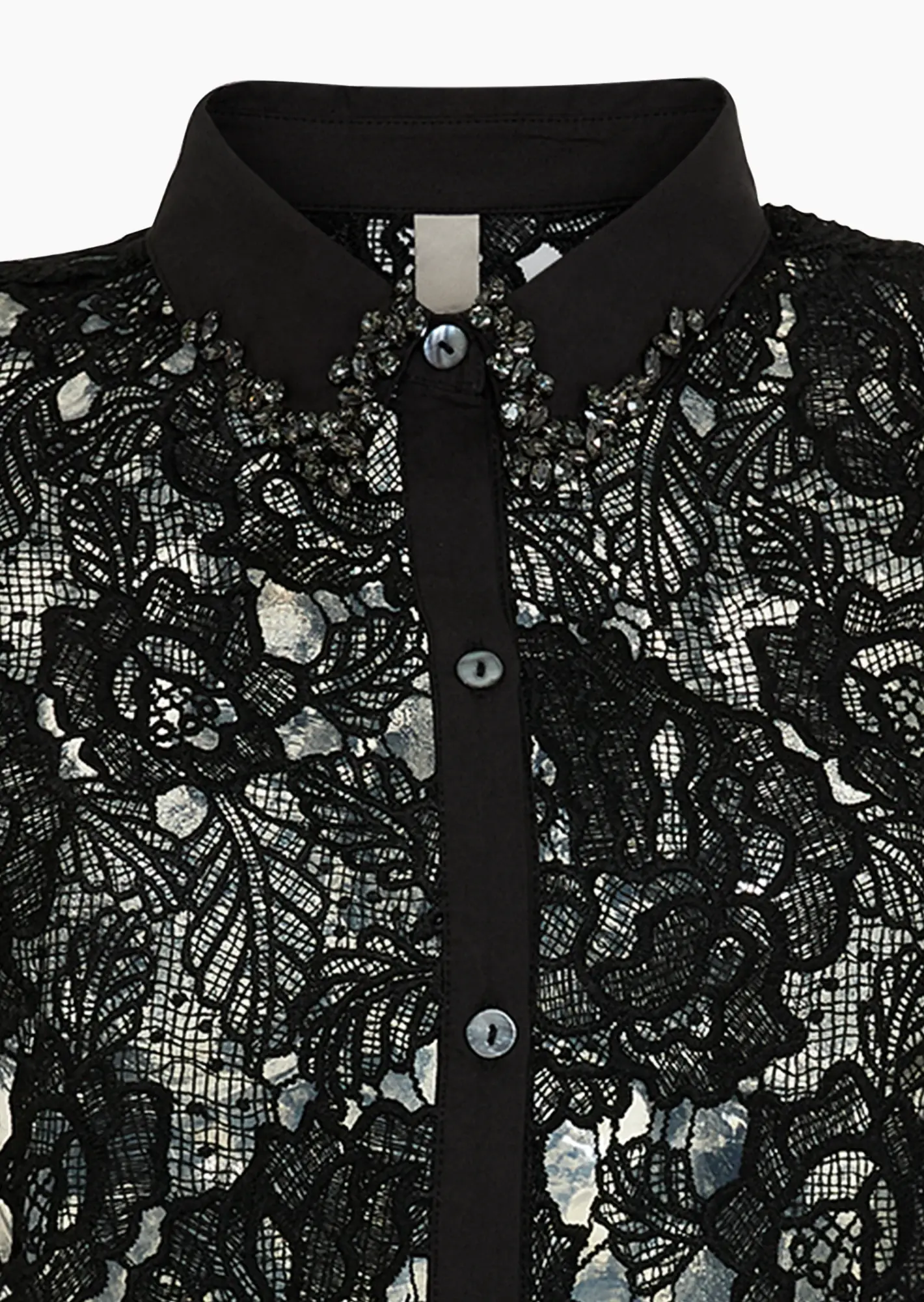 Bluse im Alloverspitzendesign, schwarz