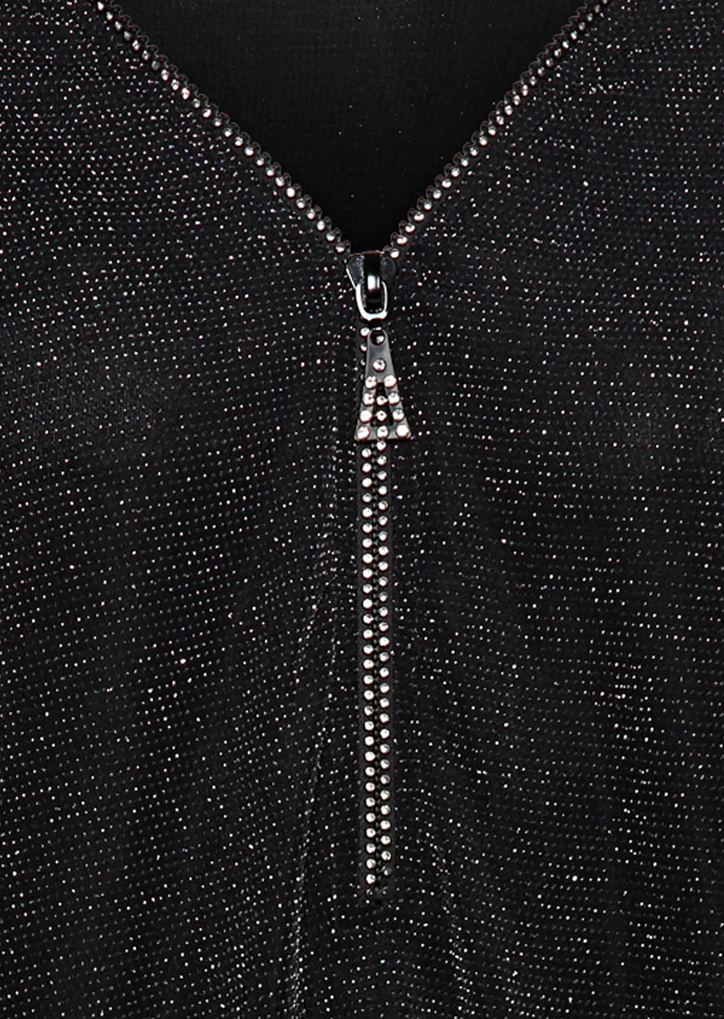glitzerndes Langarmshirt, schwarz