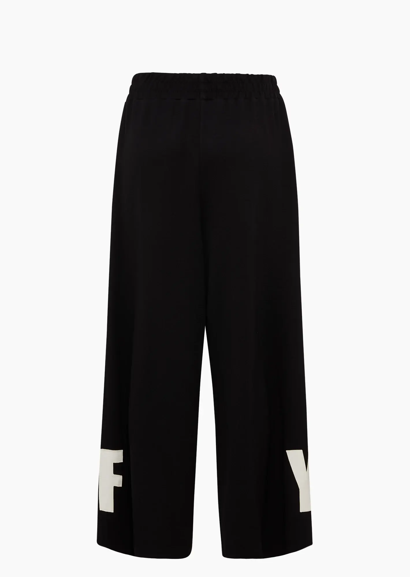 Bequeme Wide Leg Hose mit Patches, schwarz