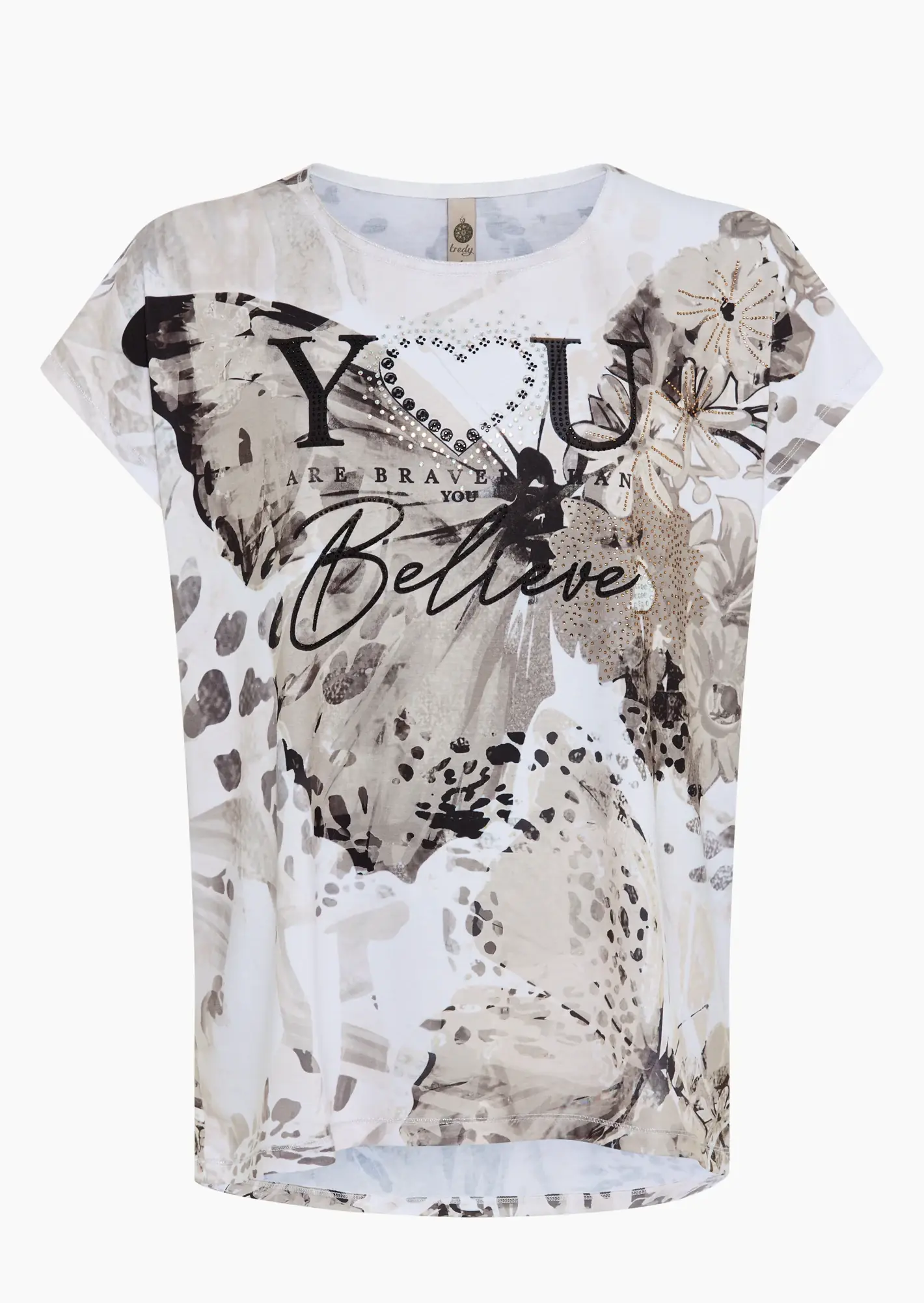 Shirt im Alloverprint mit Statement, fango