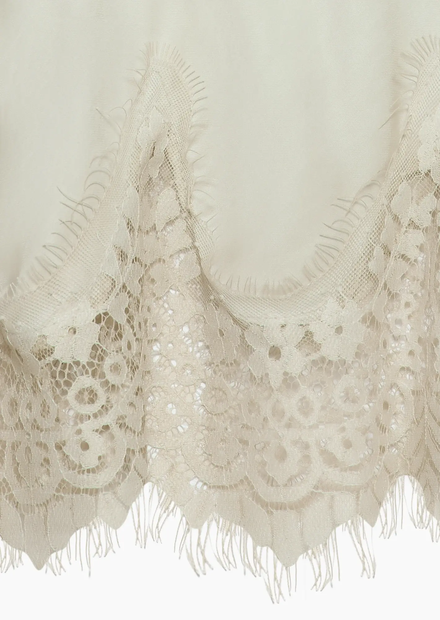 Top aus Viskose-Satin, crema