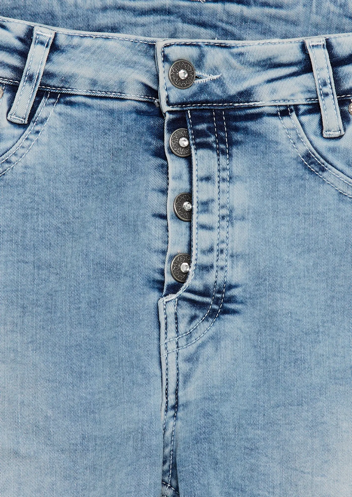 Wide Leg Jeans mit Knopfleiste, bleached denim