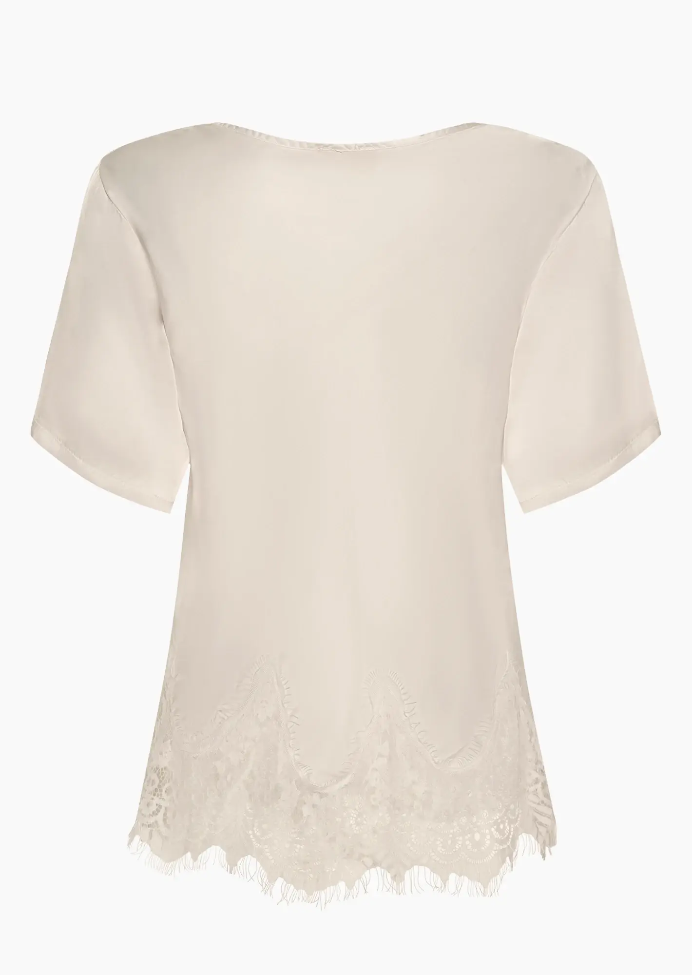 Shirt aus Viskose-Satin, crema