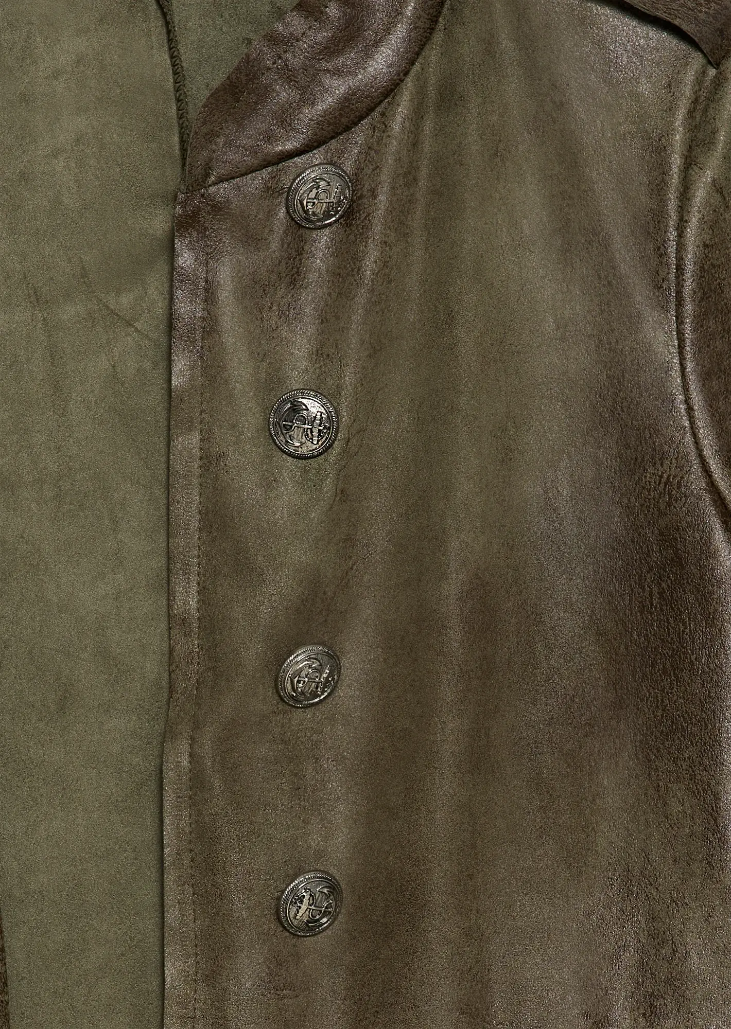 Military-Blazer in Leder-Optik, oliv