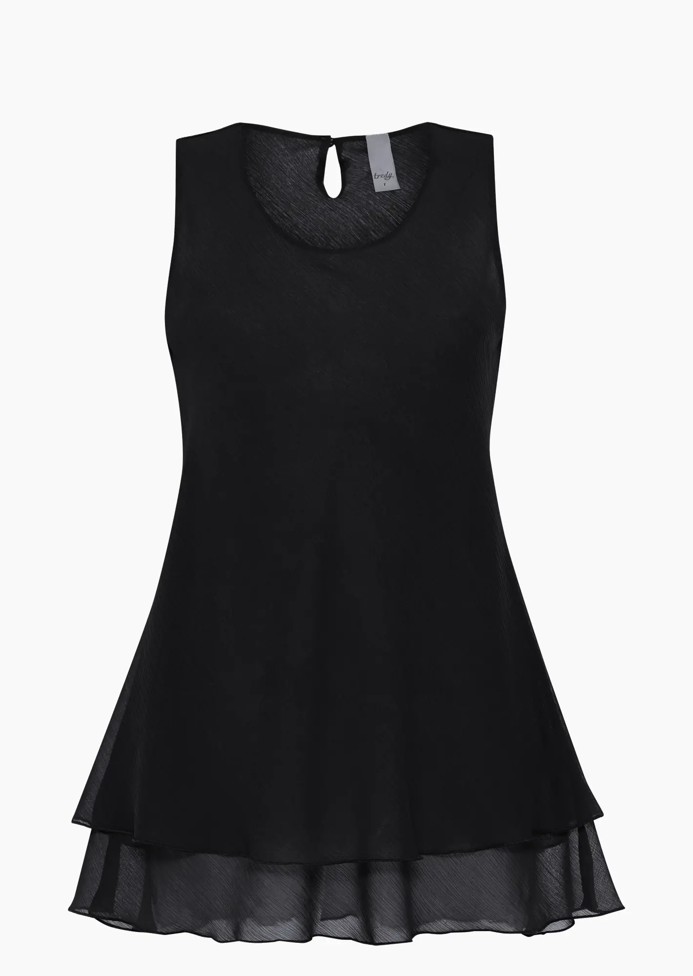 Chiffon-Top im Layering, schwarz