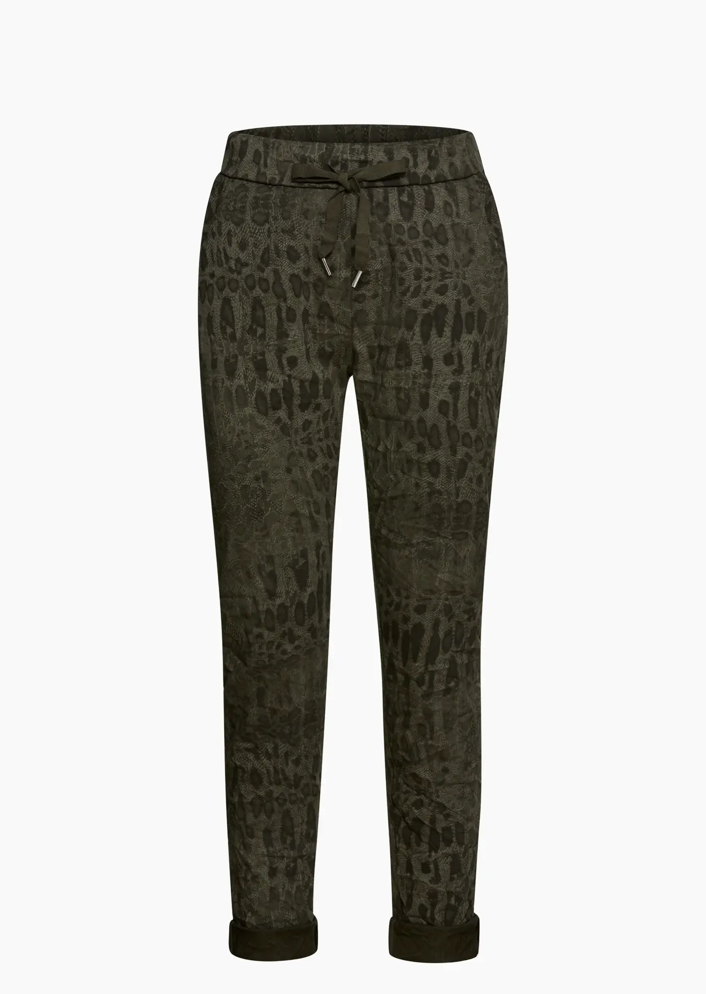 Joggpants im Animalprint, oliv