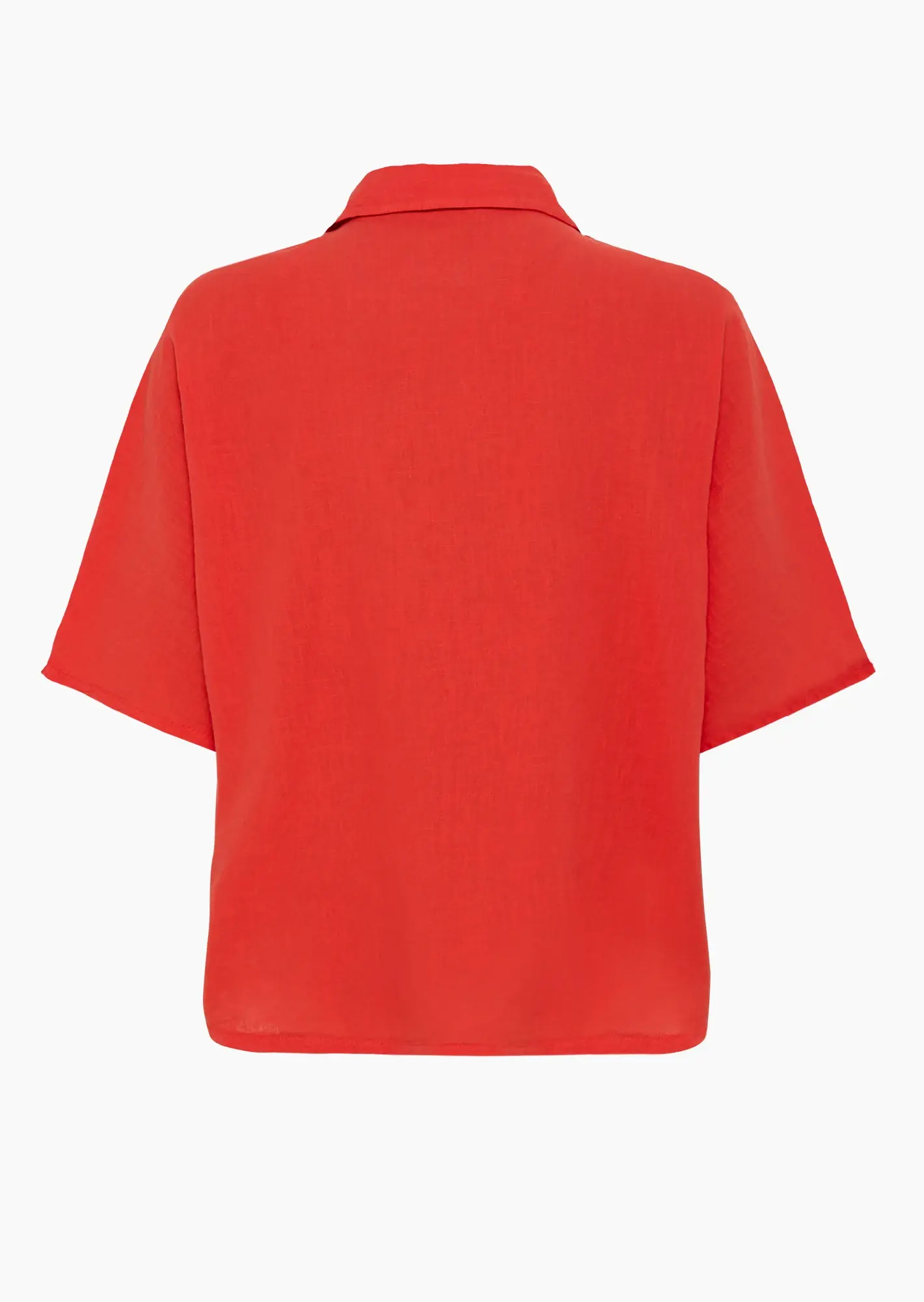 Leinenmixbluse mit Häkeldetails, orange