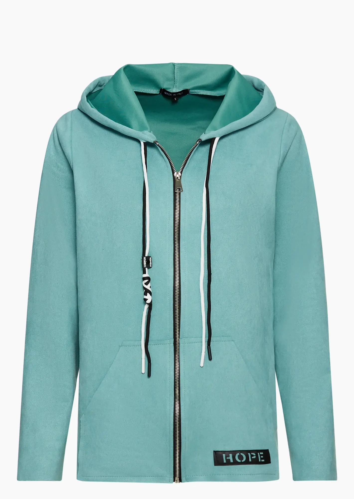 Jacke in Suede-Optik, misty green
