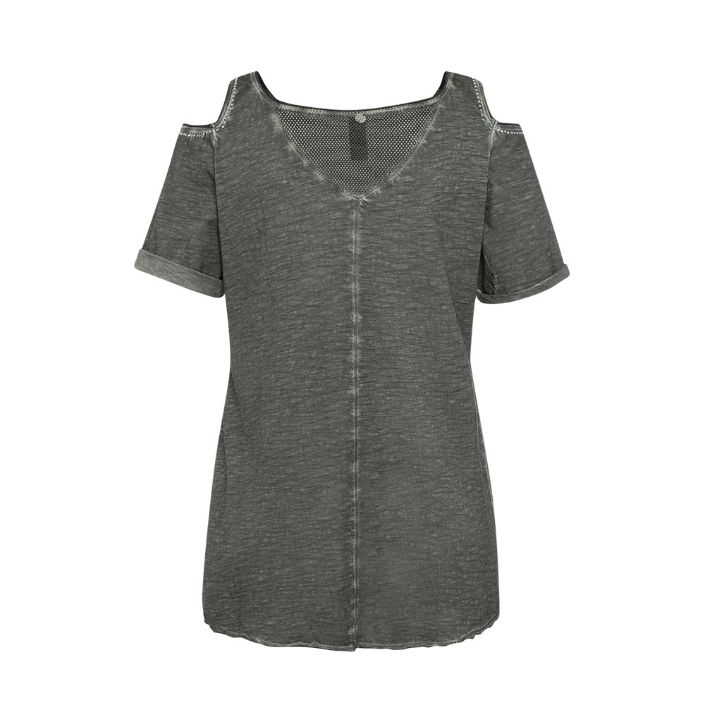 Shirt 'Wild & free', oliv,