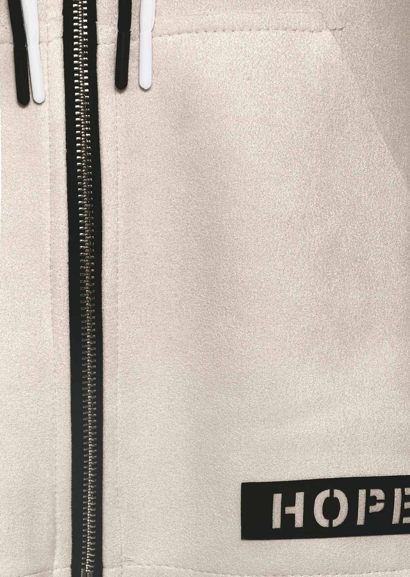 Jacke in Suede-Optik, crema