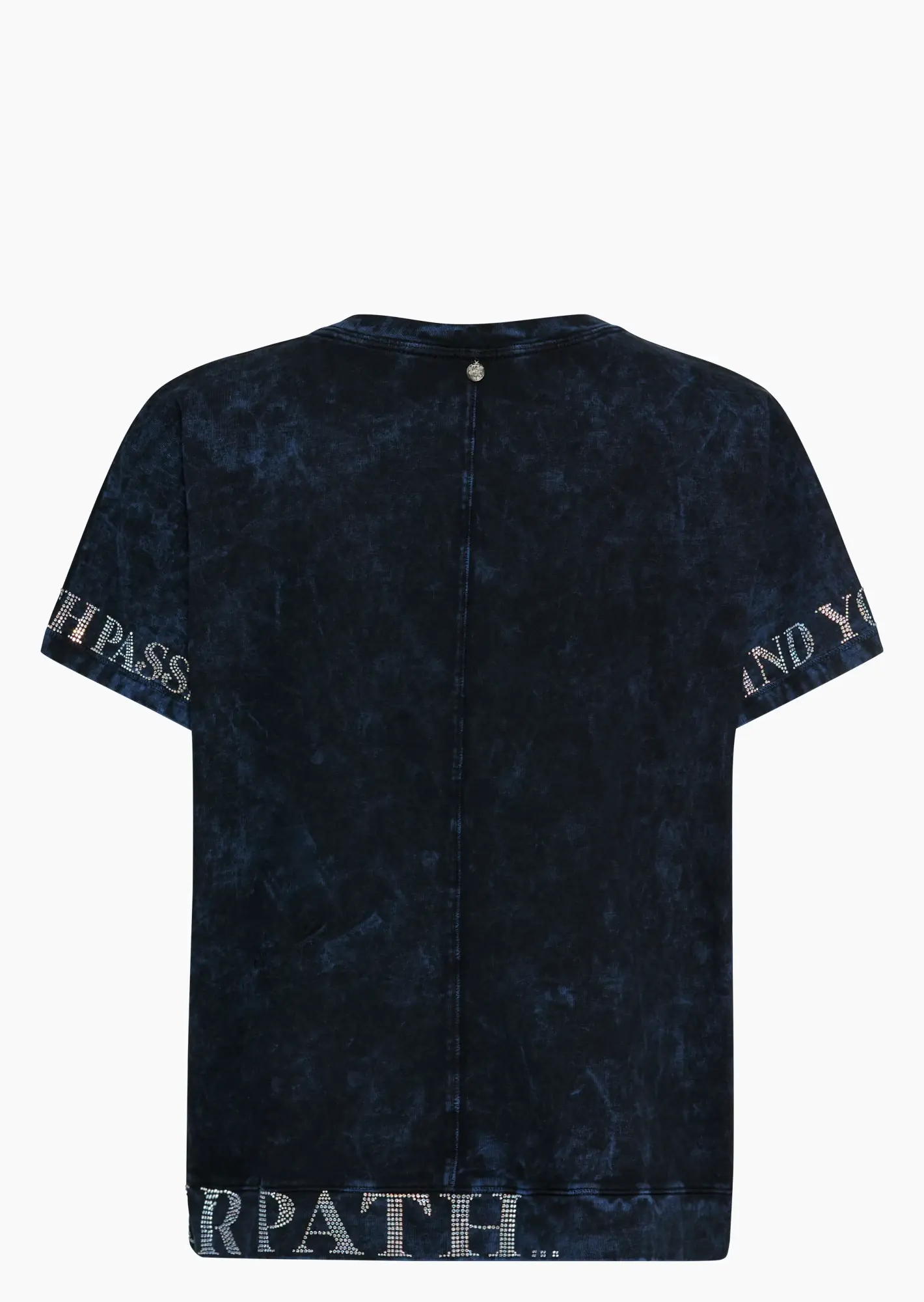 T-Shirt mit Lettering aus Ziersteinen, night