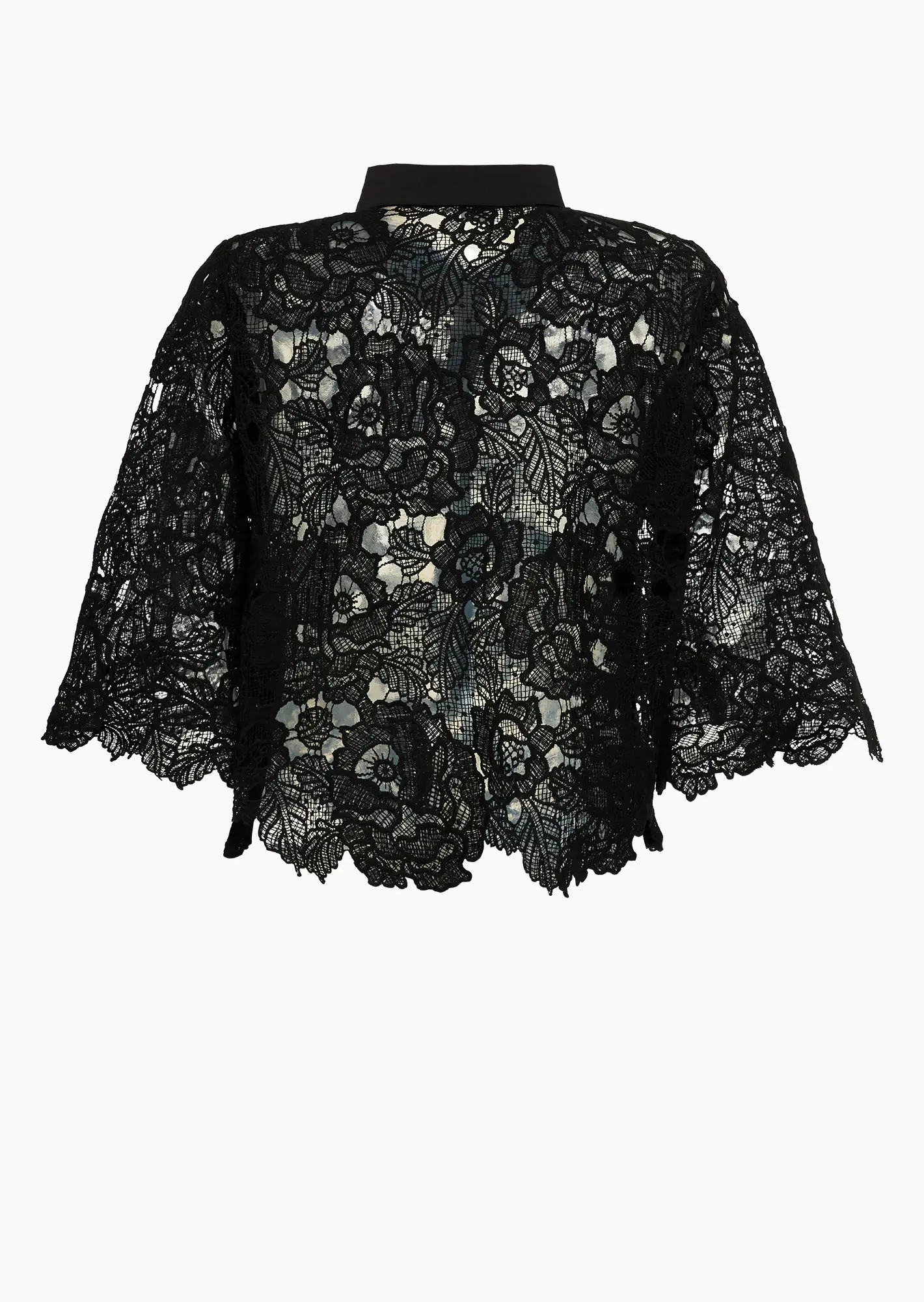 Bluse im Alloverspitzendesign, schwarz