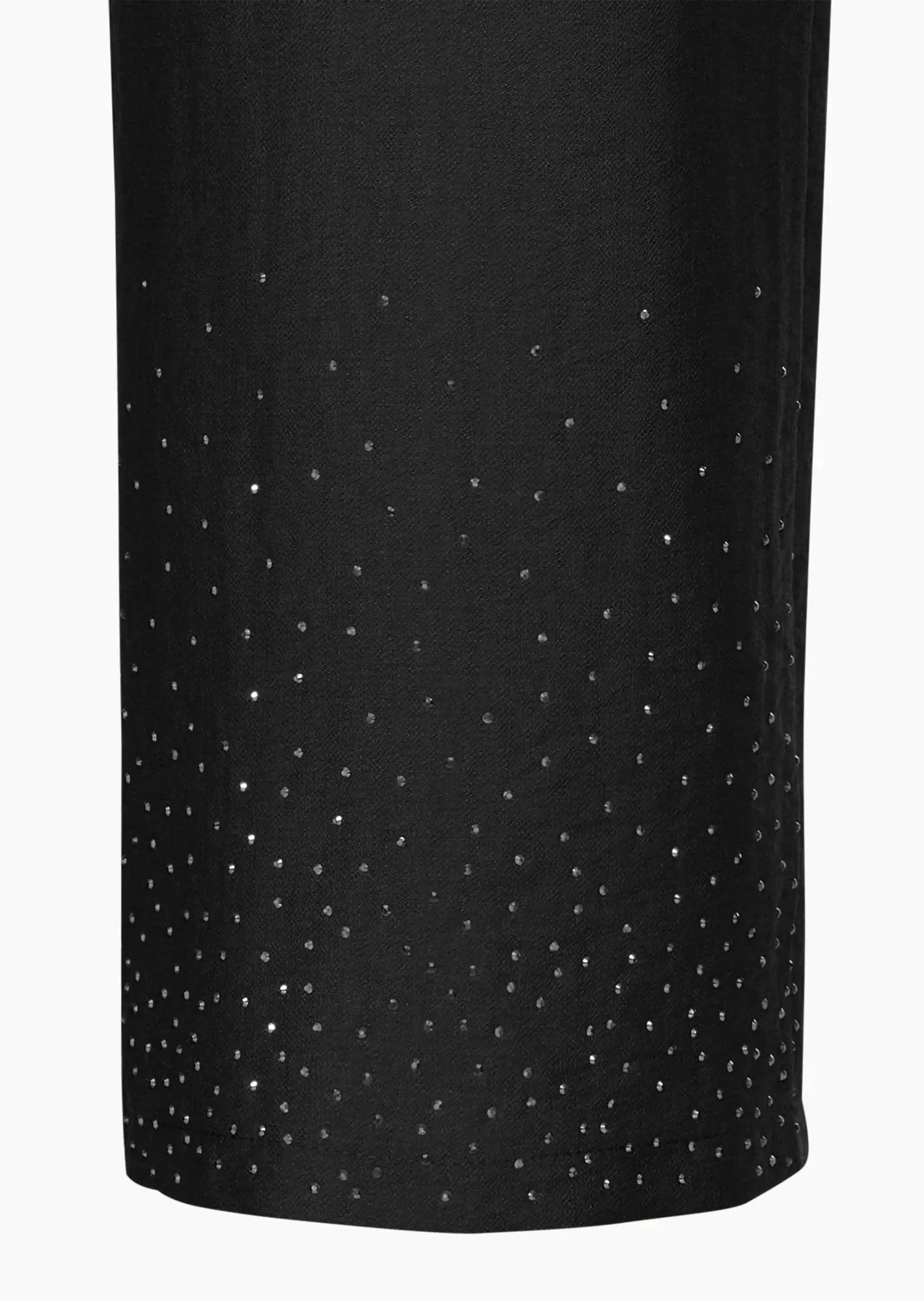 Wide Leg Hose mit dekorativem Saum, schwarz