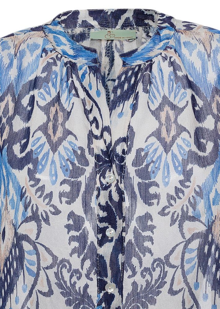Bluse 'Blume', blau