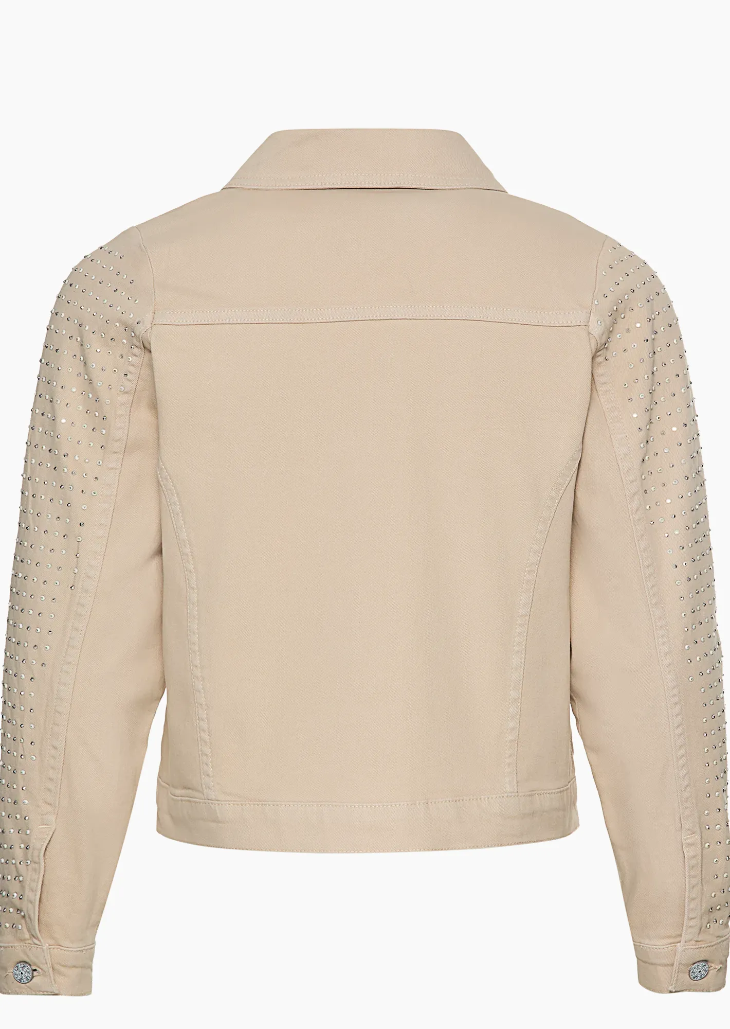 Jeansjacke mit Ziersteinen, sand