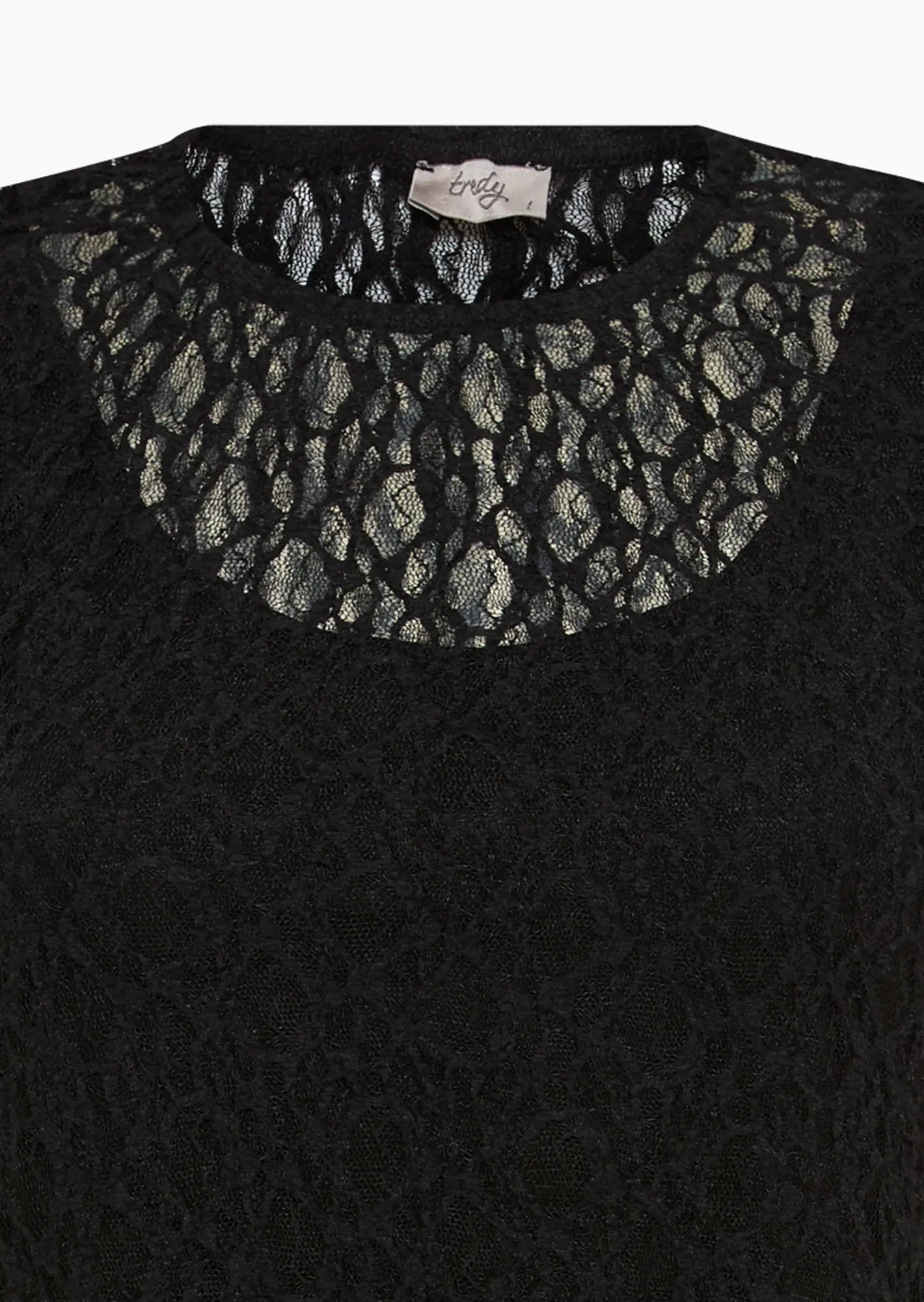 Spitzenshirt im Layering, schwarz
