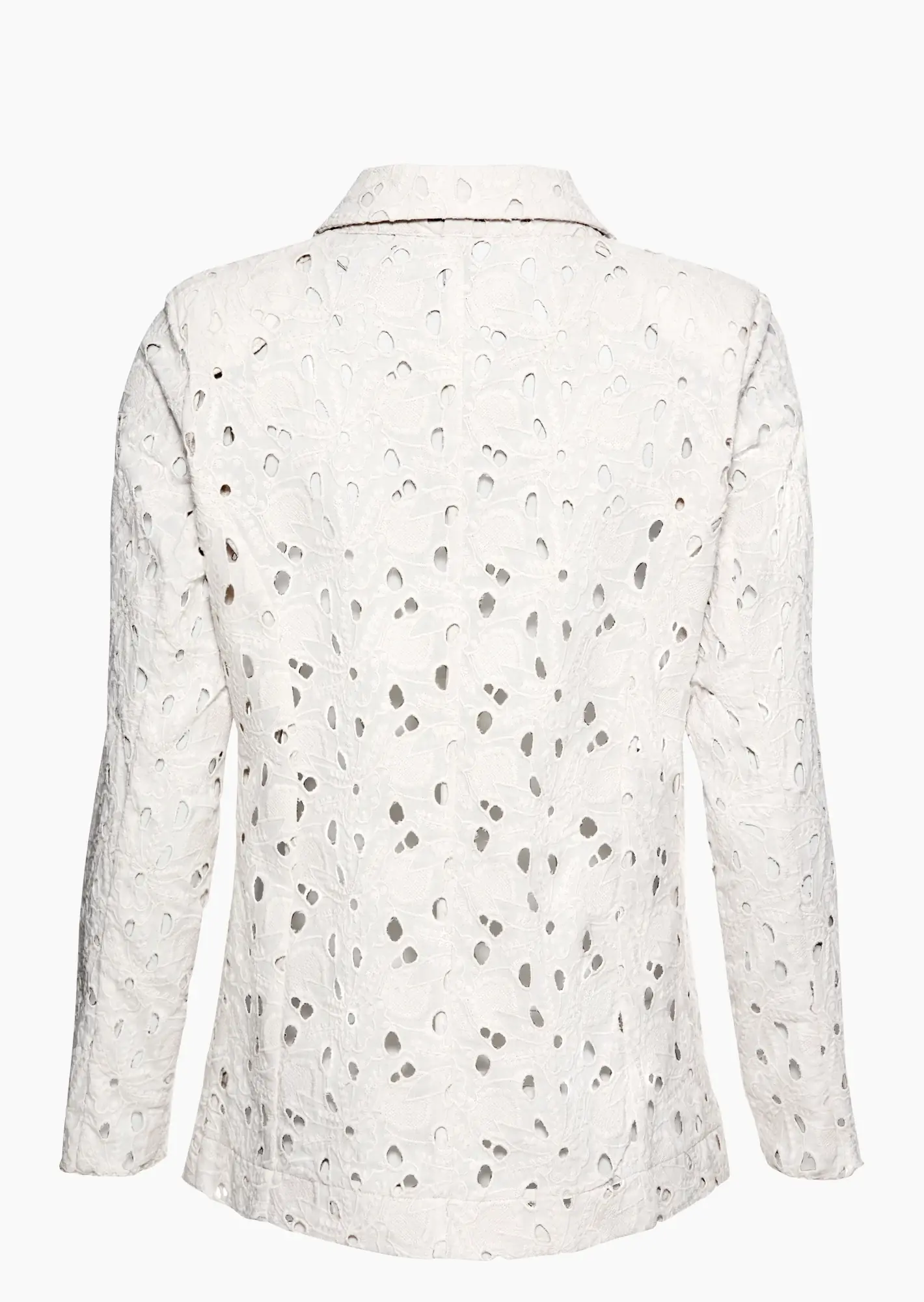 Blazer mit Lochstickerei, offwhite