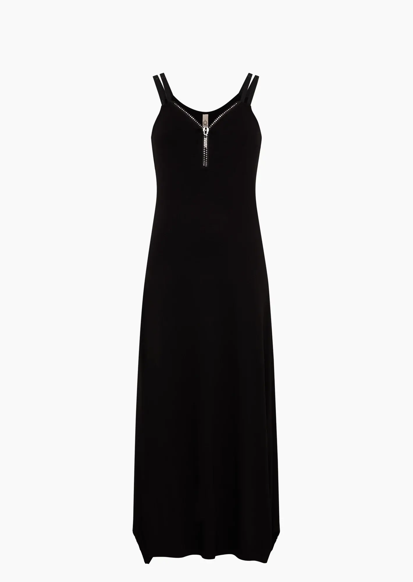 Kleid mit Glitzer-Reißverschluss, schwarz
