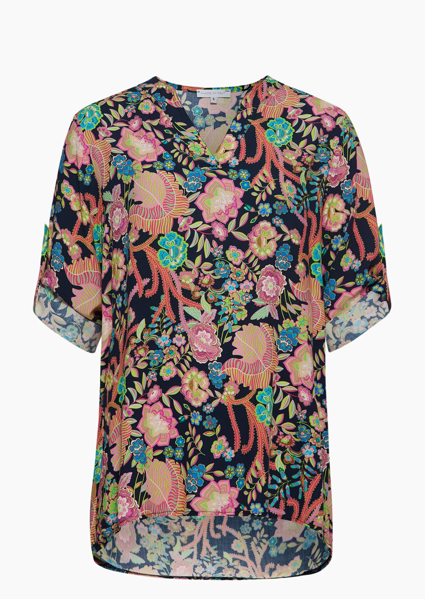 Bluse mit Blumen, bunt
