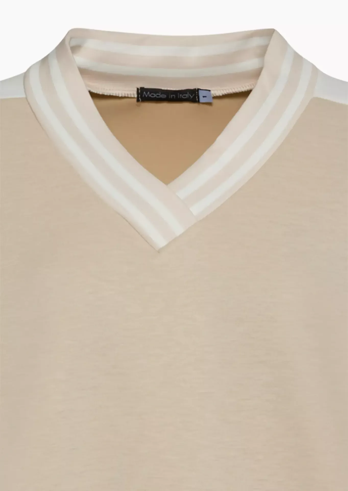 Sweatpullover mit V-Ausschnitt, crema