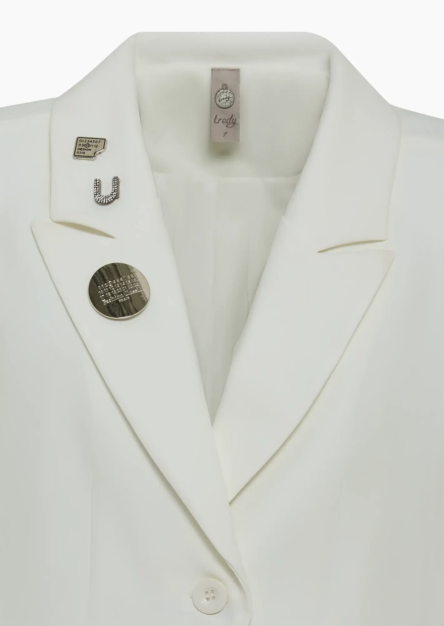 Blazer mit Spitzendetail, offwhite