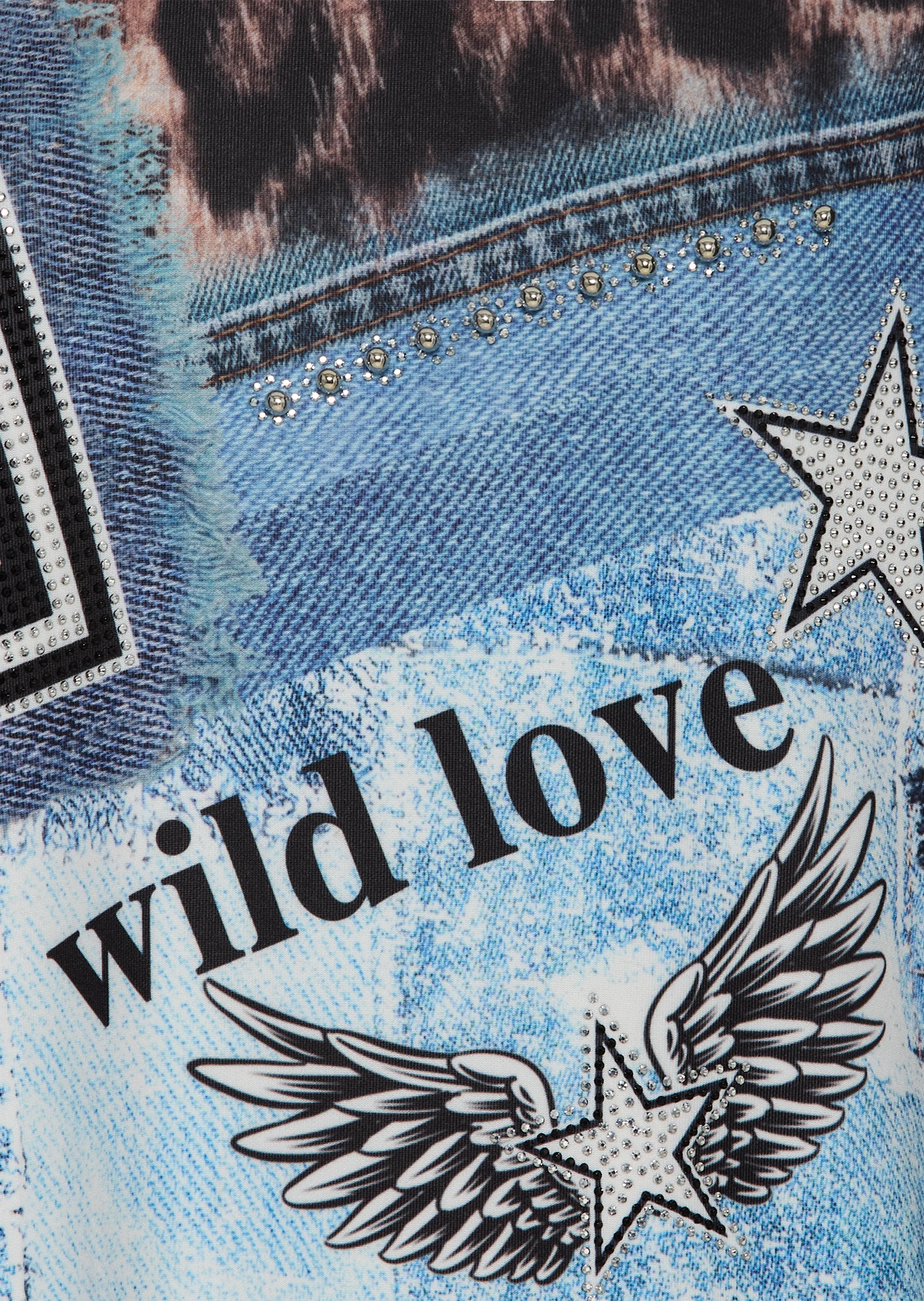 Kleid 'Wild collection', blau-weiß