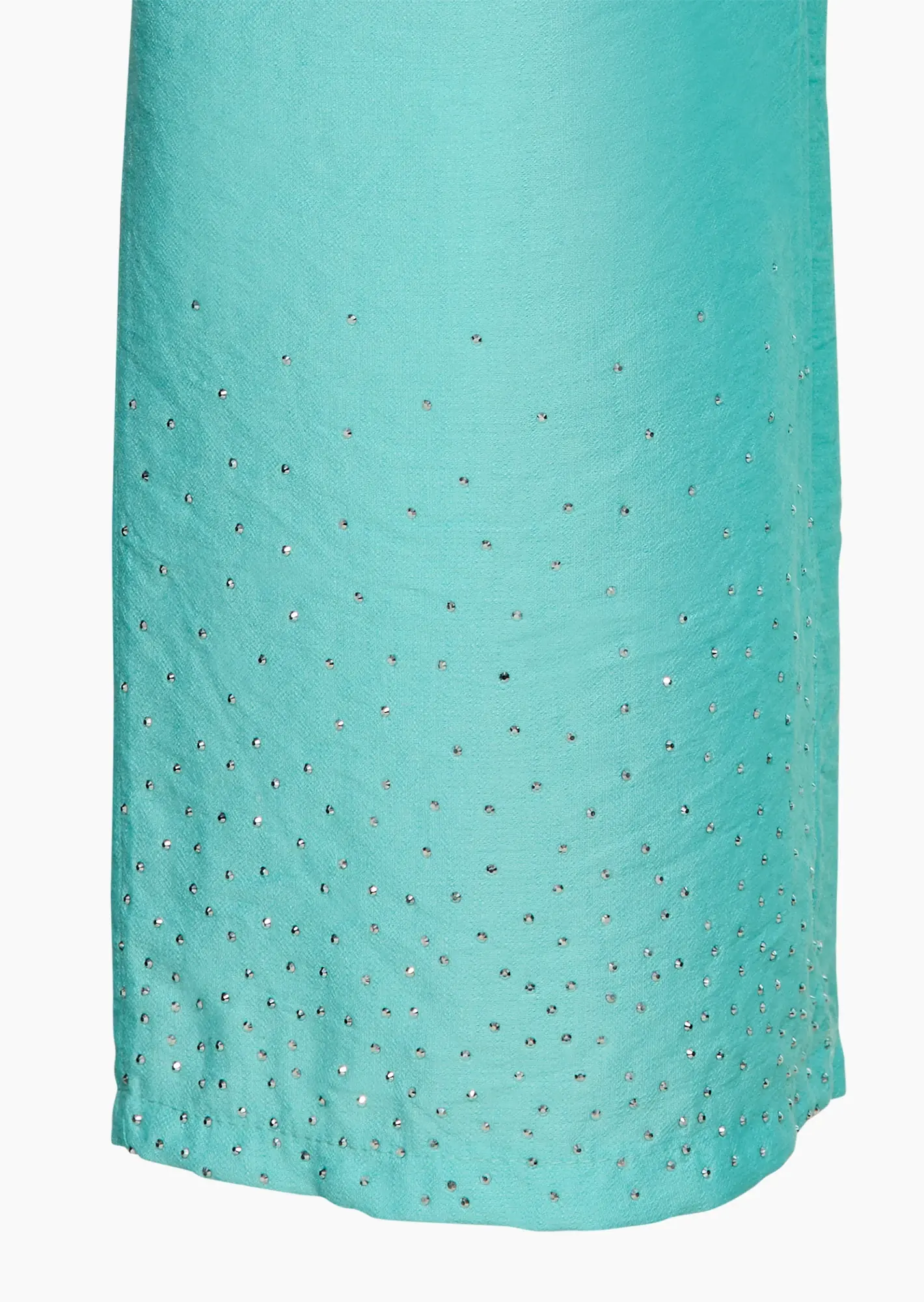 Wide Leg Hose mit dekorativem Saum, türkis