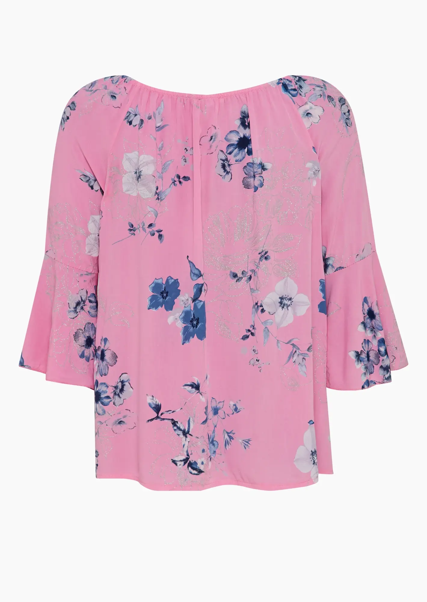 Bluse in A-Linie floral, bubblegum