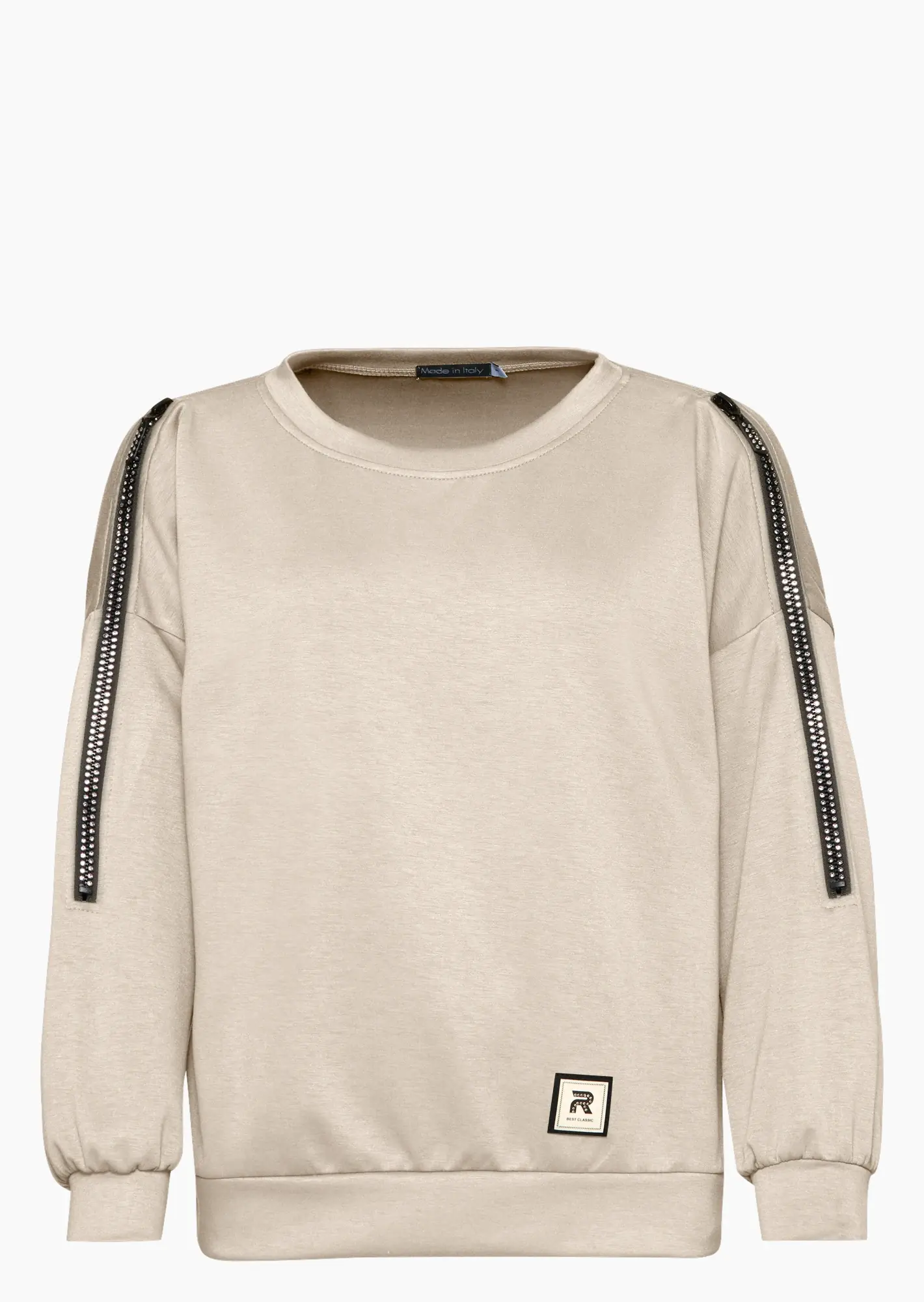 Sweatpullover mit Glitzerhighlight, crema