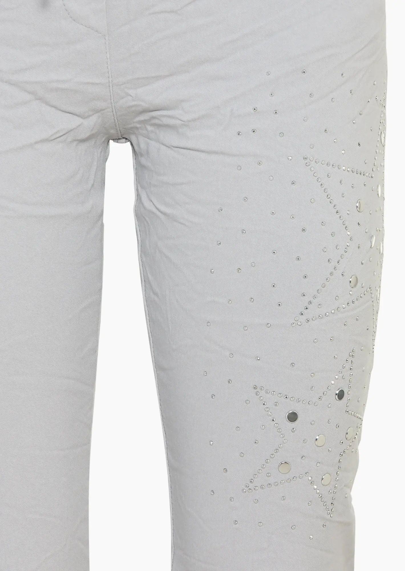 Joggpants mit Ziersteinen & Nieten', silber