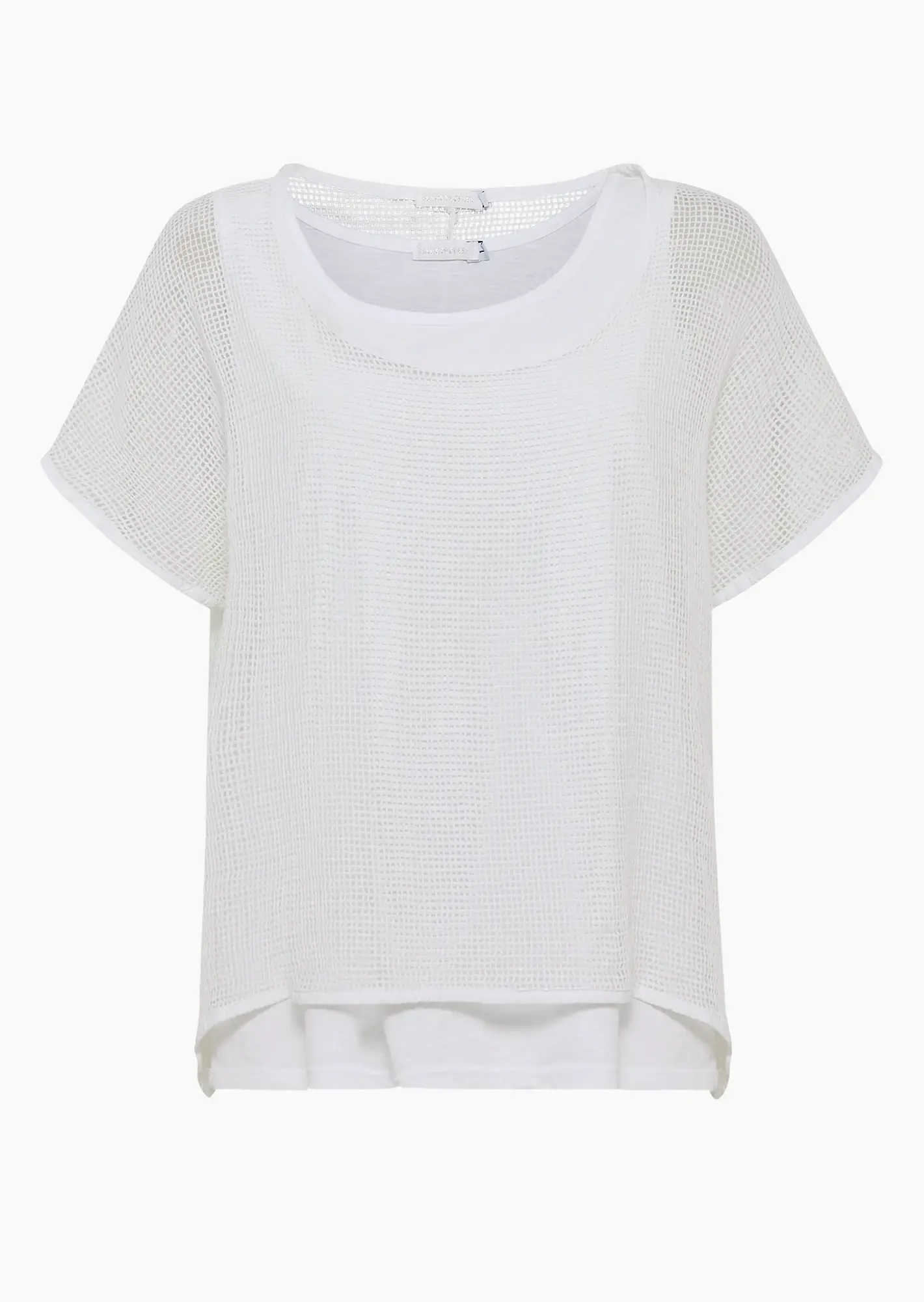 Netzshirt mit passendem Baumwolltop, weiß