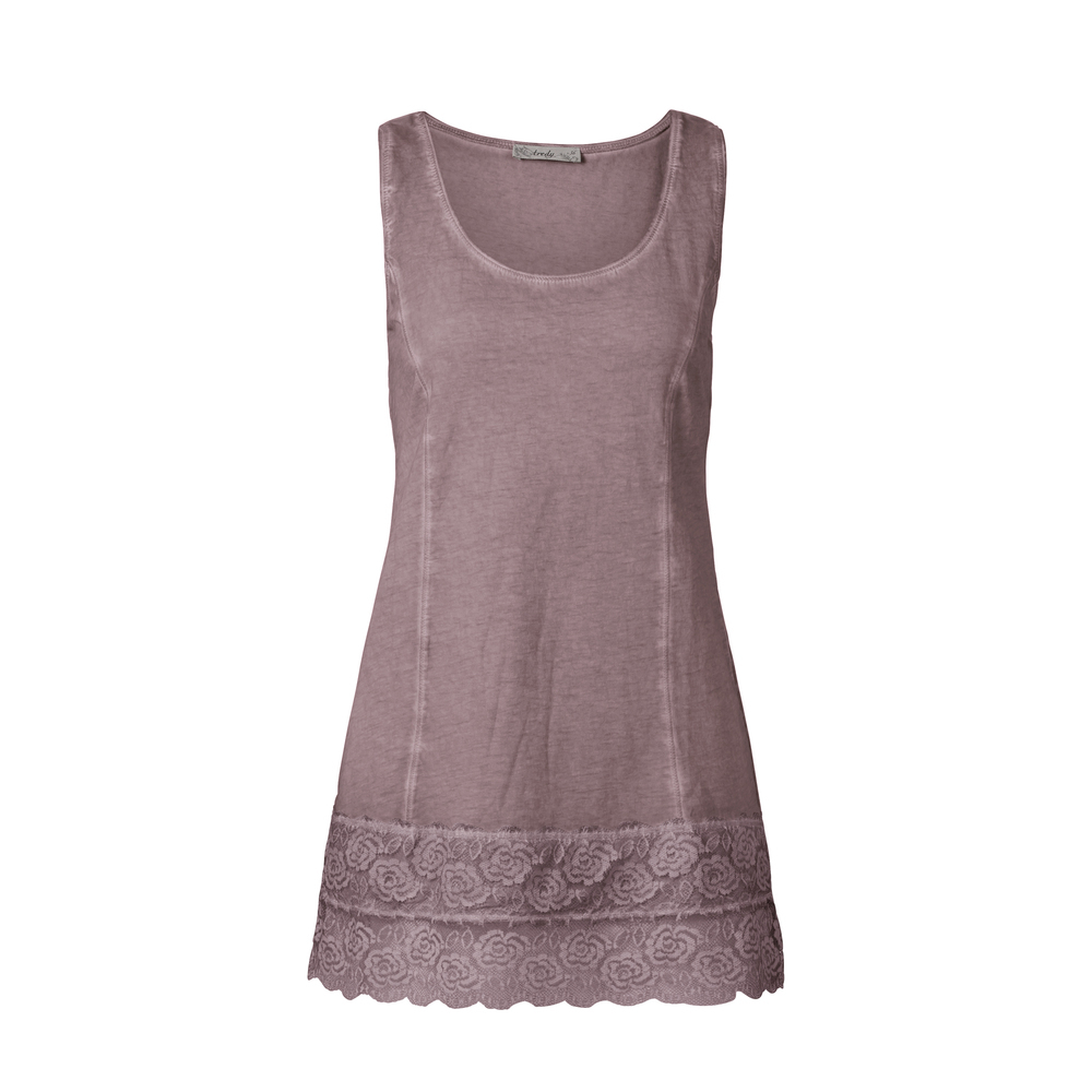 Basic Top aus Baumwolle mit Spitze 76 cm, make up