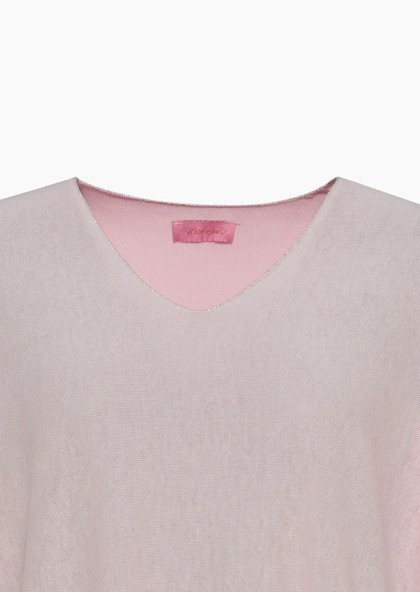feingestricktes Shirt mit Glitzernaht, mandelblüte