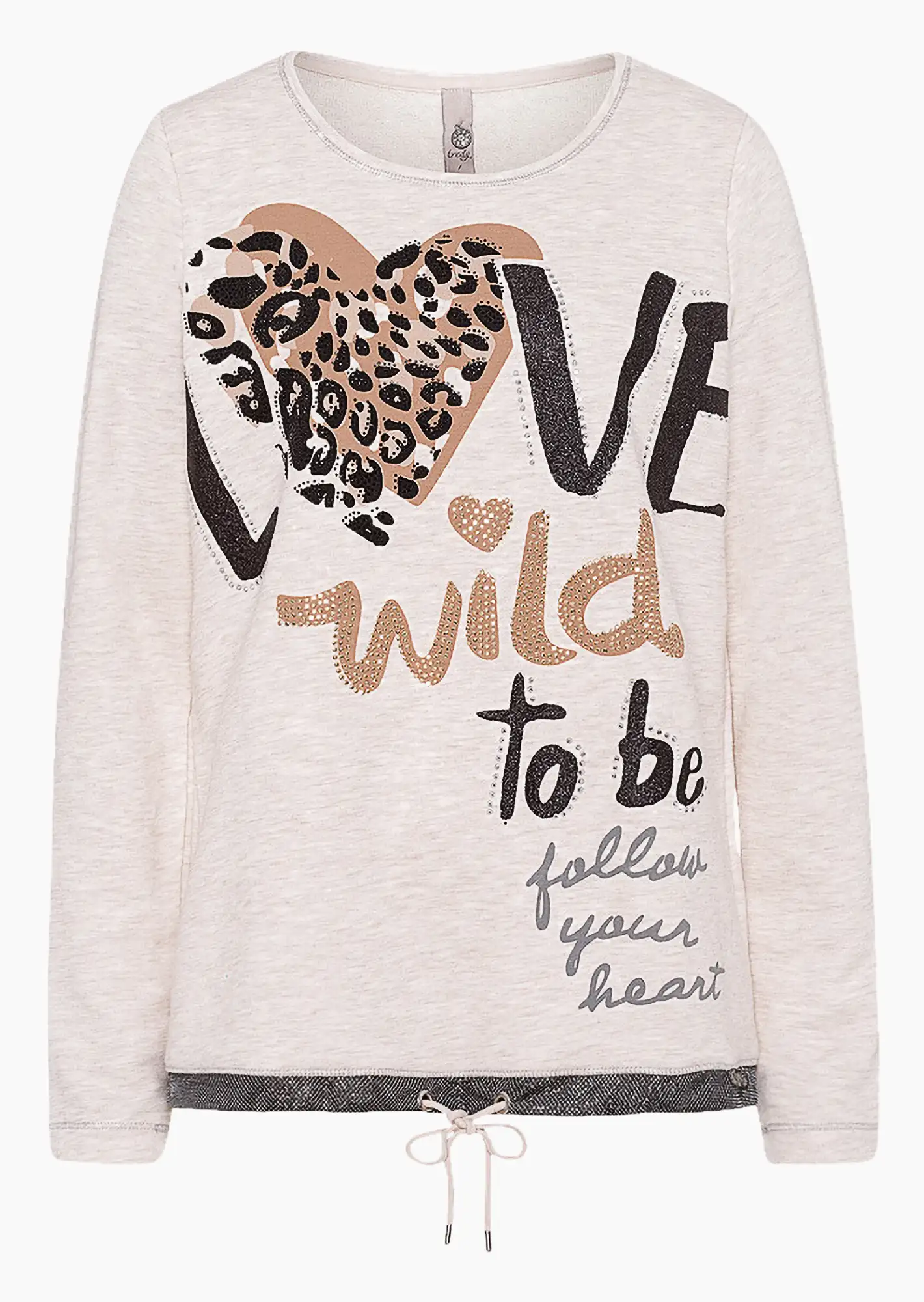 Sweatpullover 'Love', sand-melange