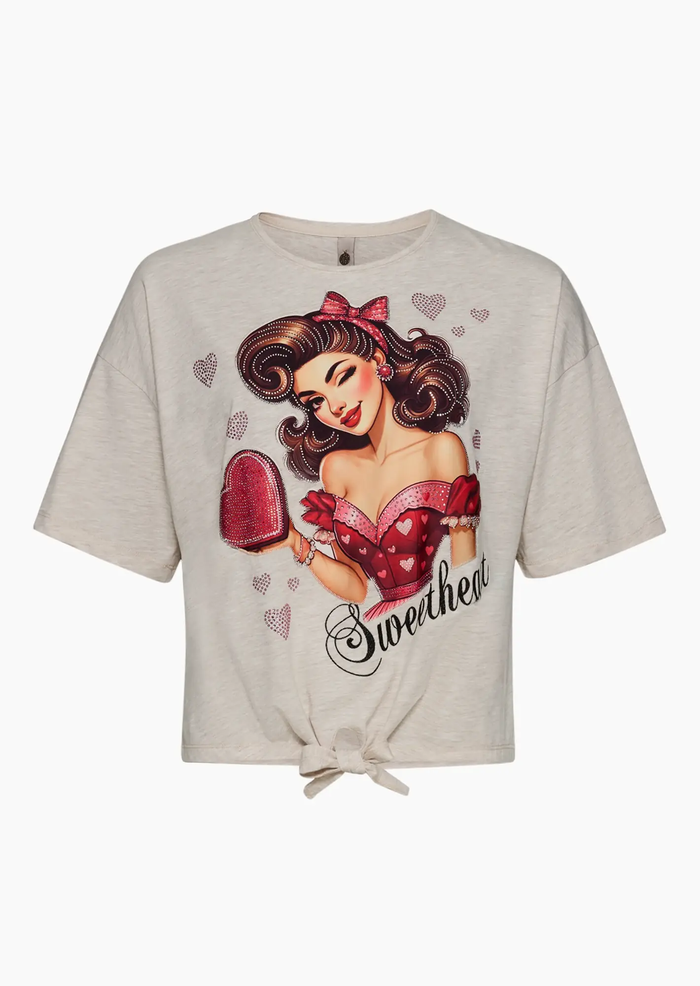 Shirt 'Sweatheart', sand-melange