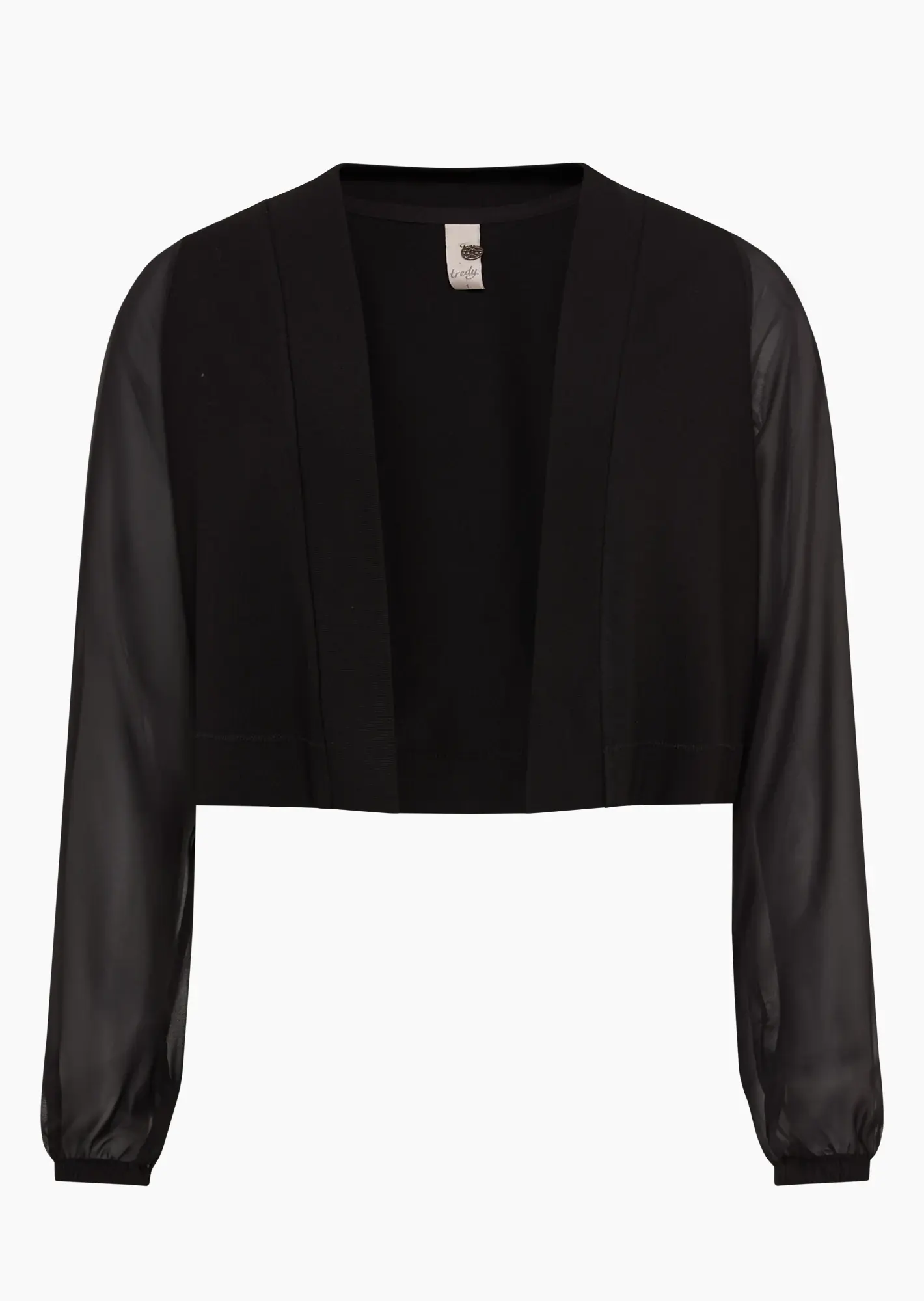 Shirtjacke mit Chiffon, schwarz