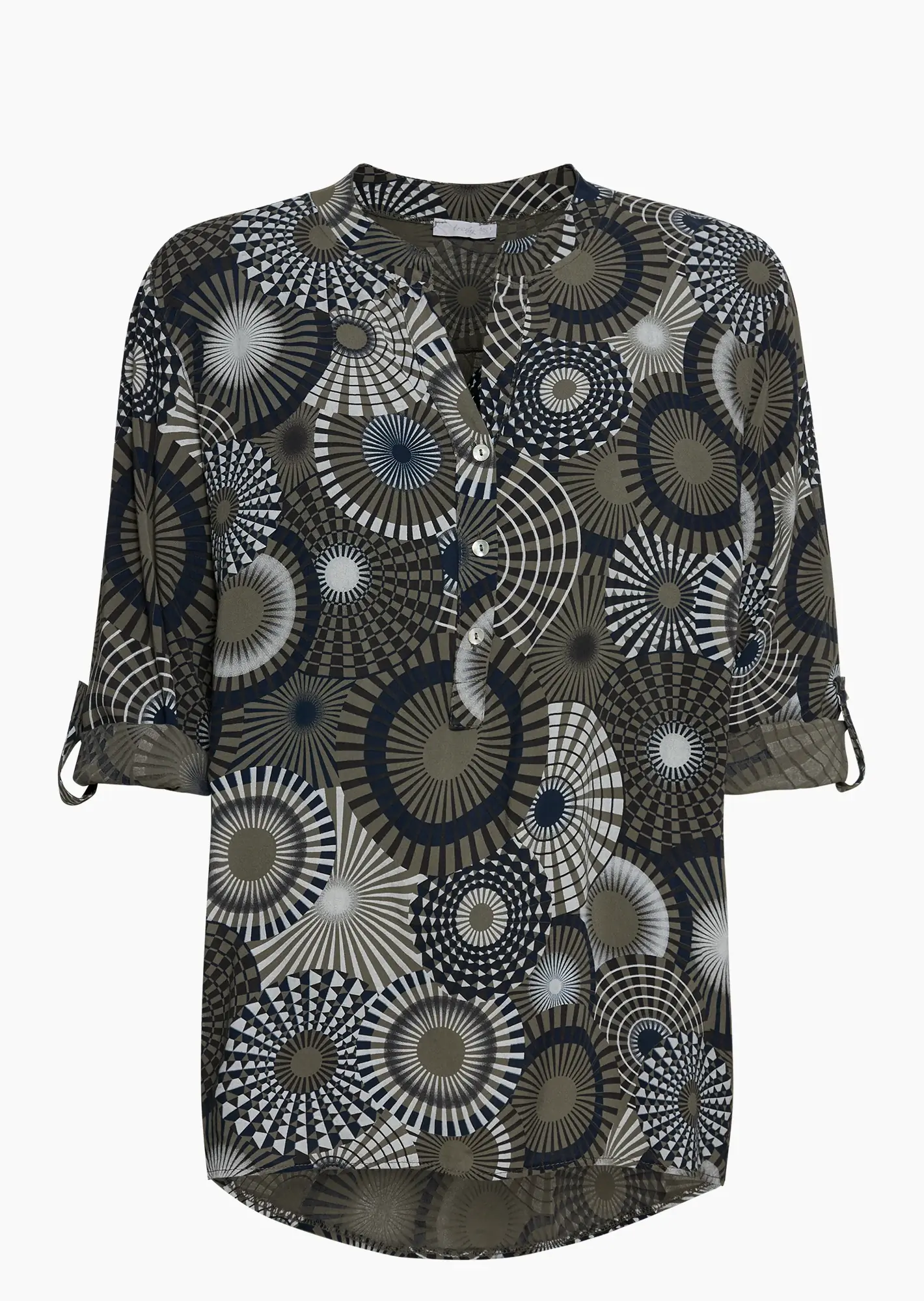 Bluse im Alloverprint, oliv