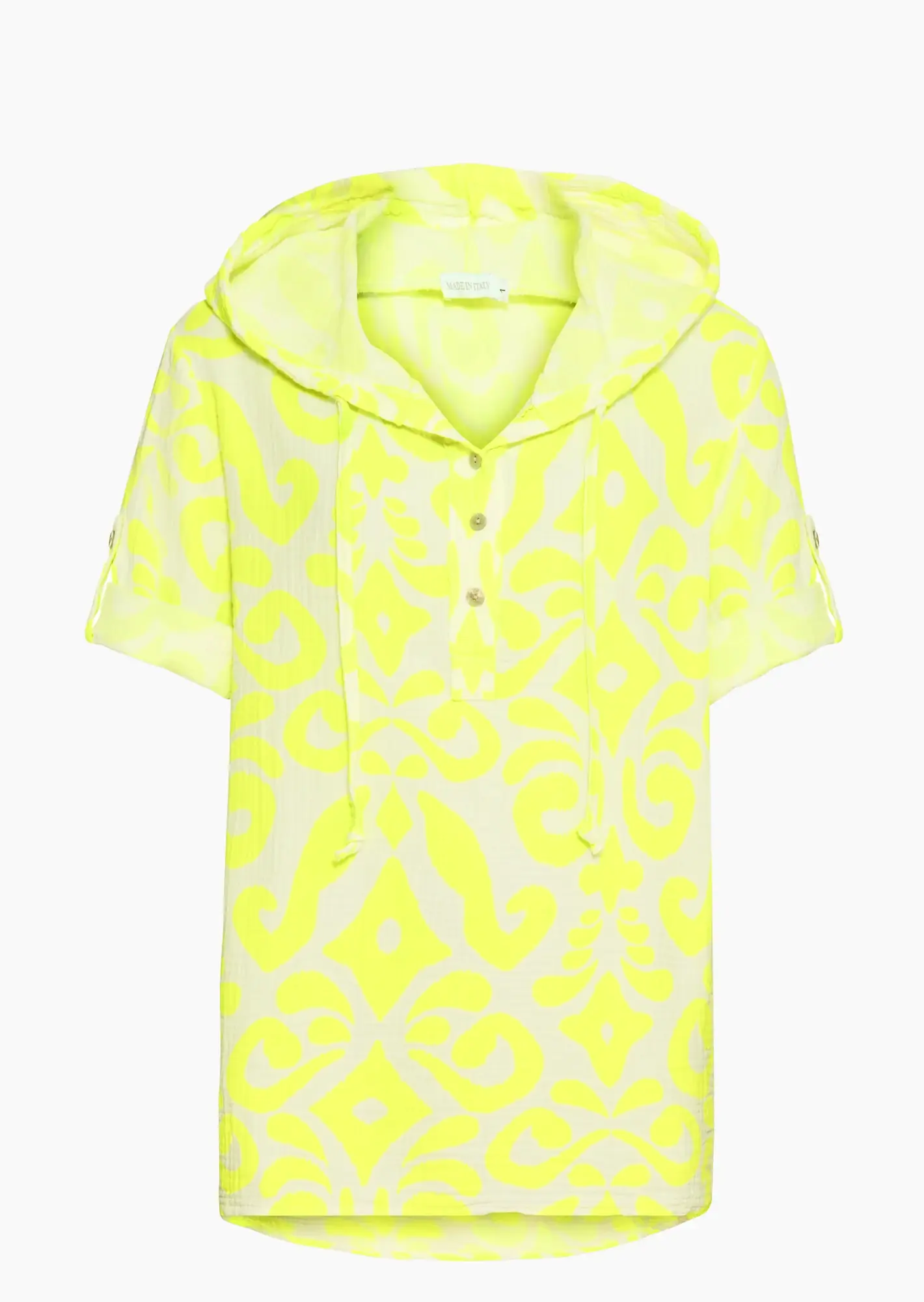 Musselinbluse mit Print, gelb