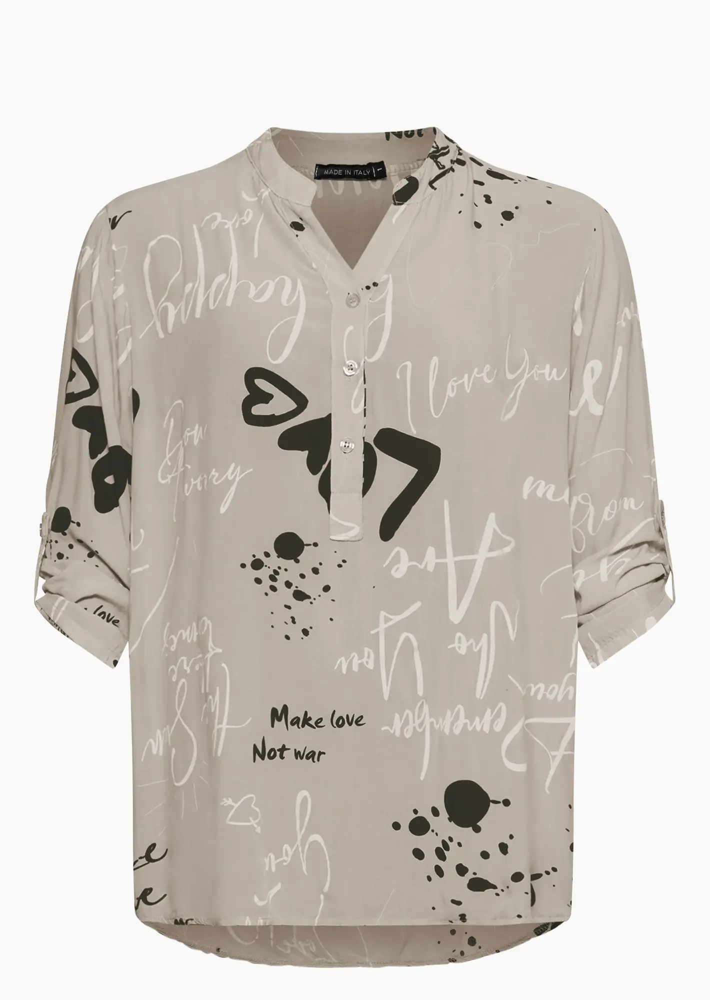Bluse im Alloverprint, crema