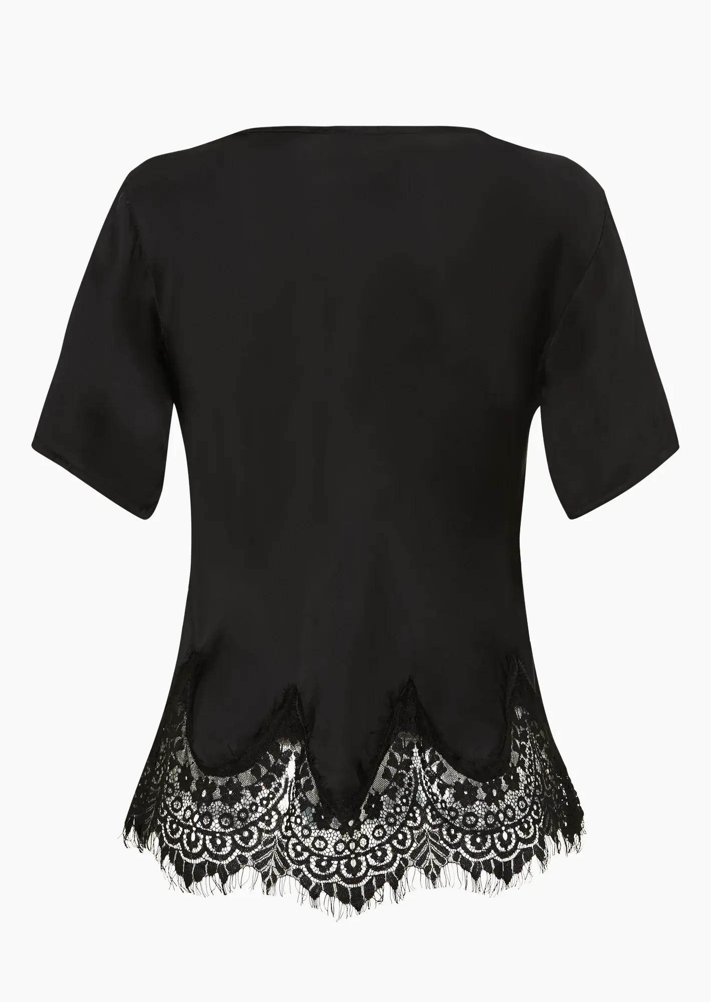 Shirt aus Viskose-Satin, schwarz