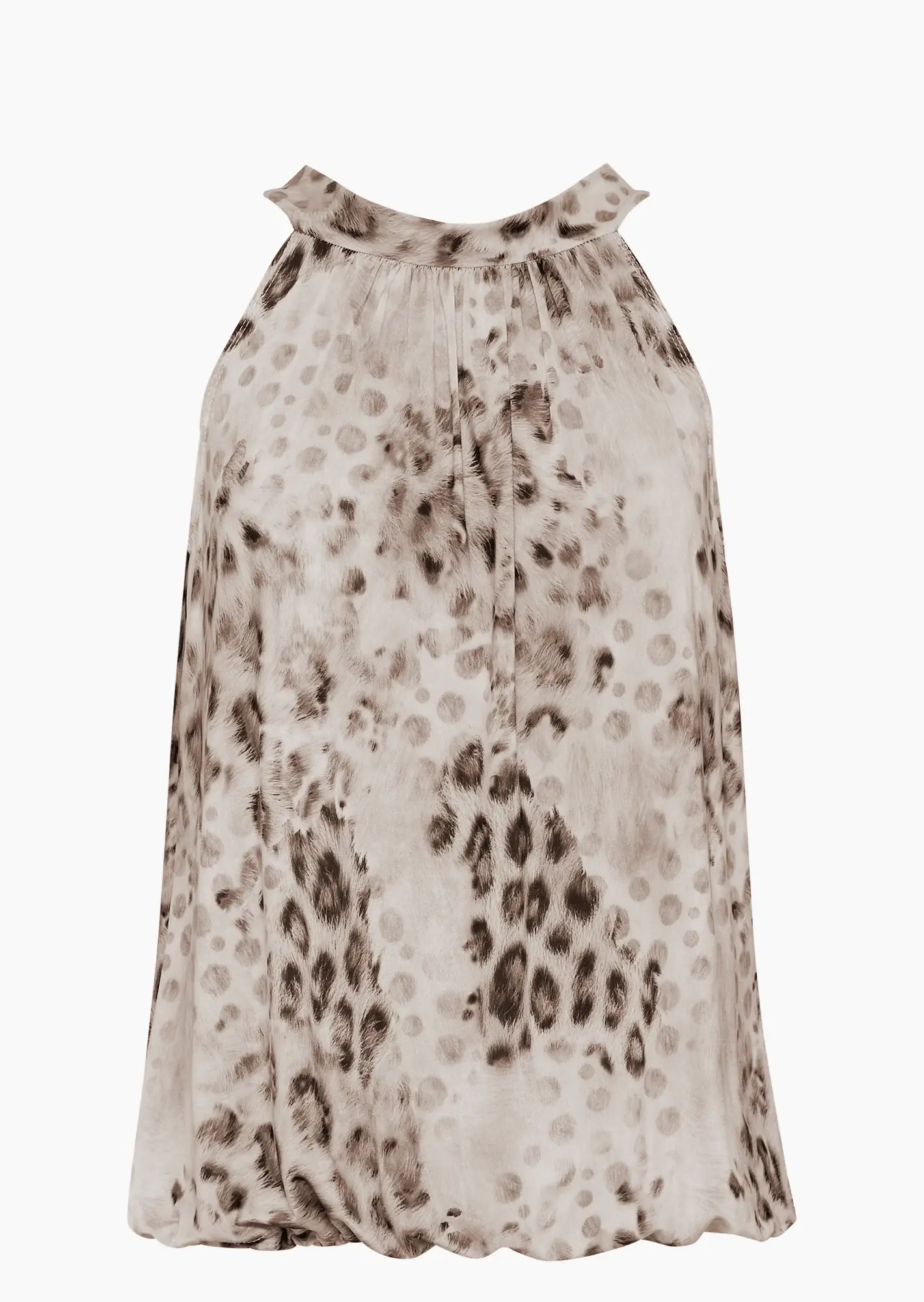 Neckholdertop im Animalprint, crema