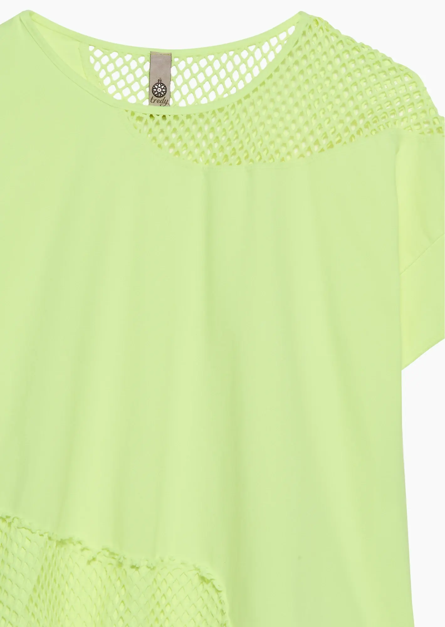 Shirt mit Netz, neongelb