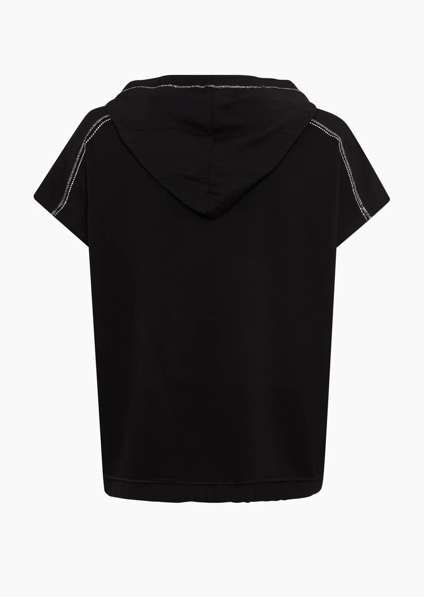 Sweatjacke mit Ziersteinen, schwarz