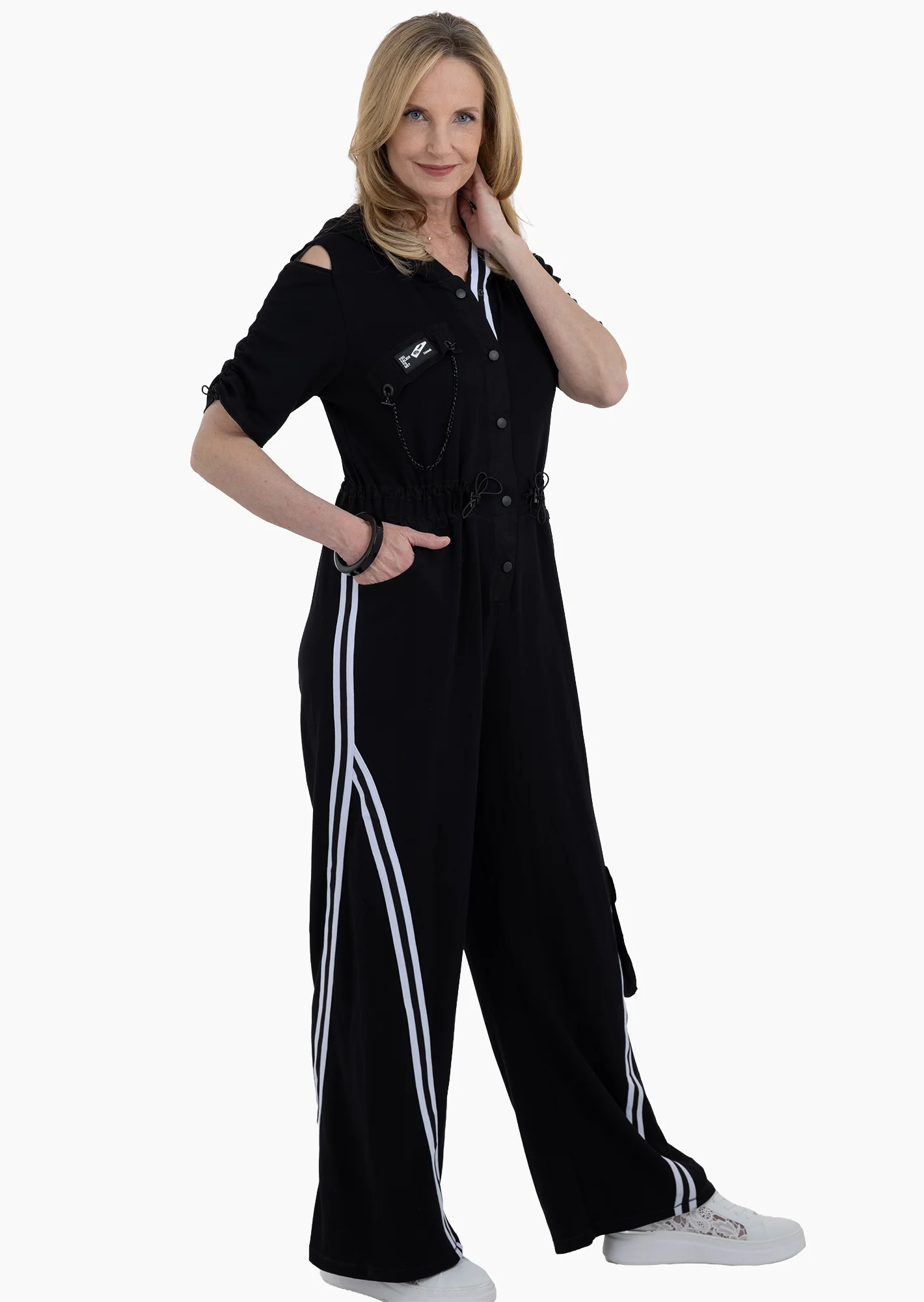 Jumpsuit mit Highlights, schwarz