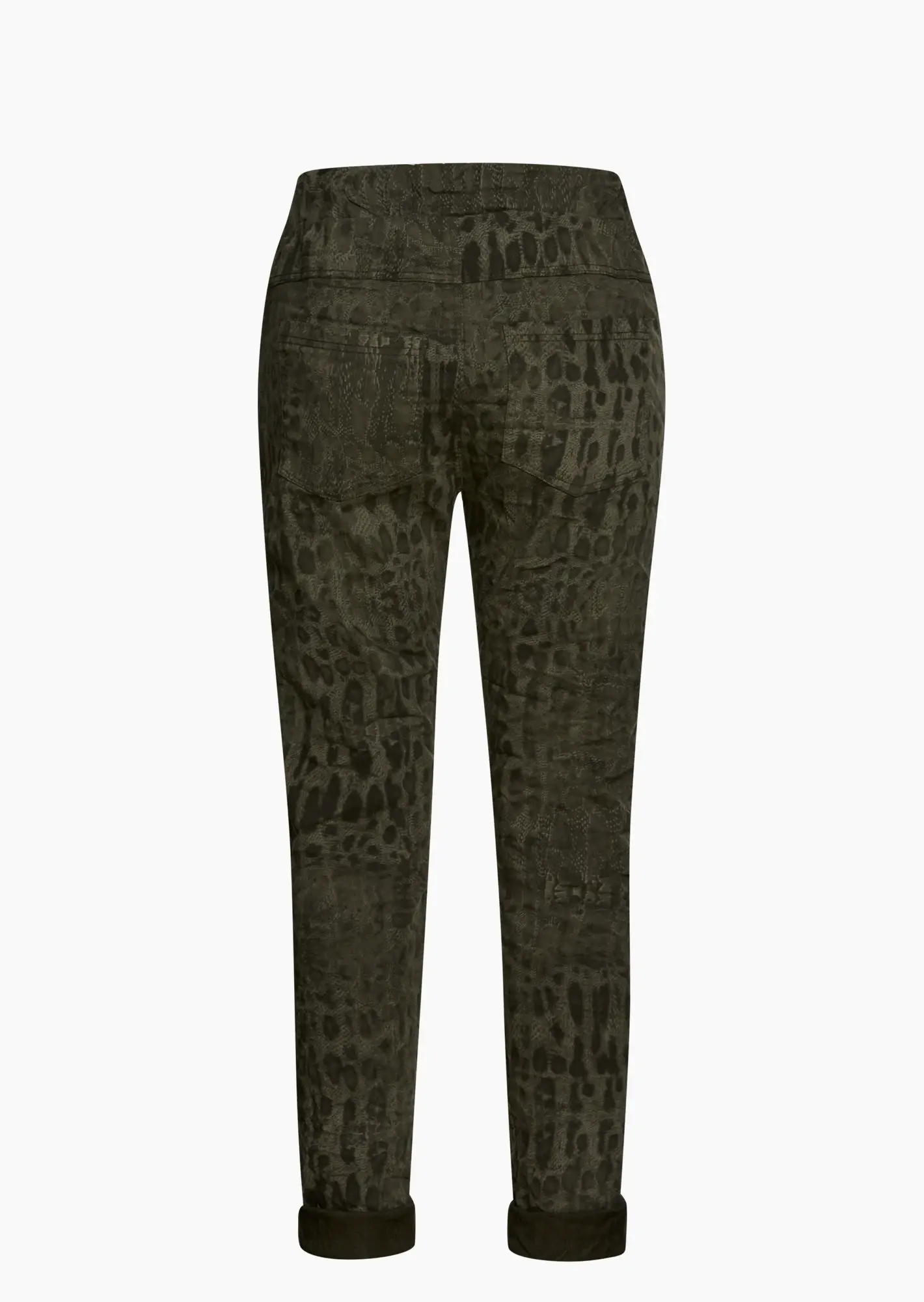 Joggpants im Animalprint, oliv
