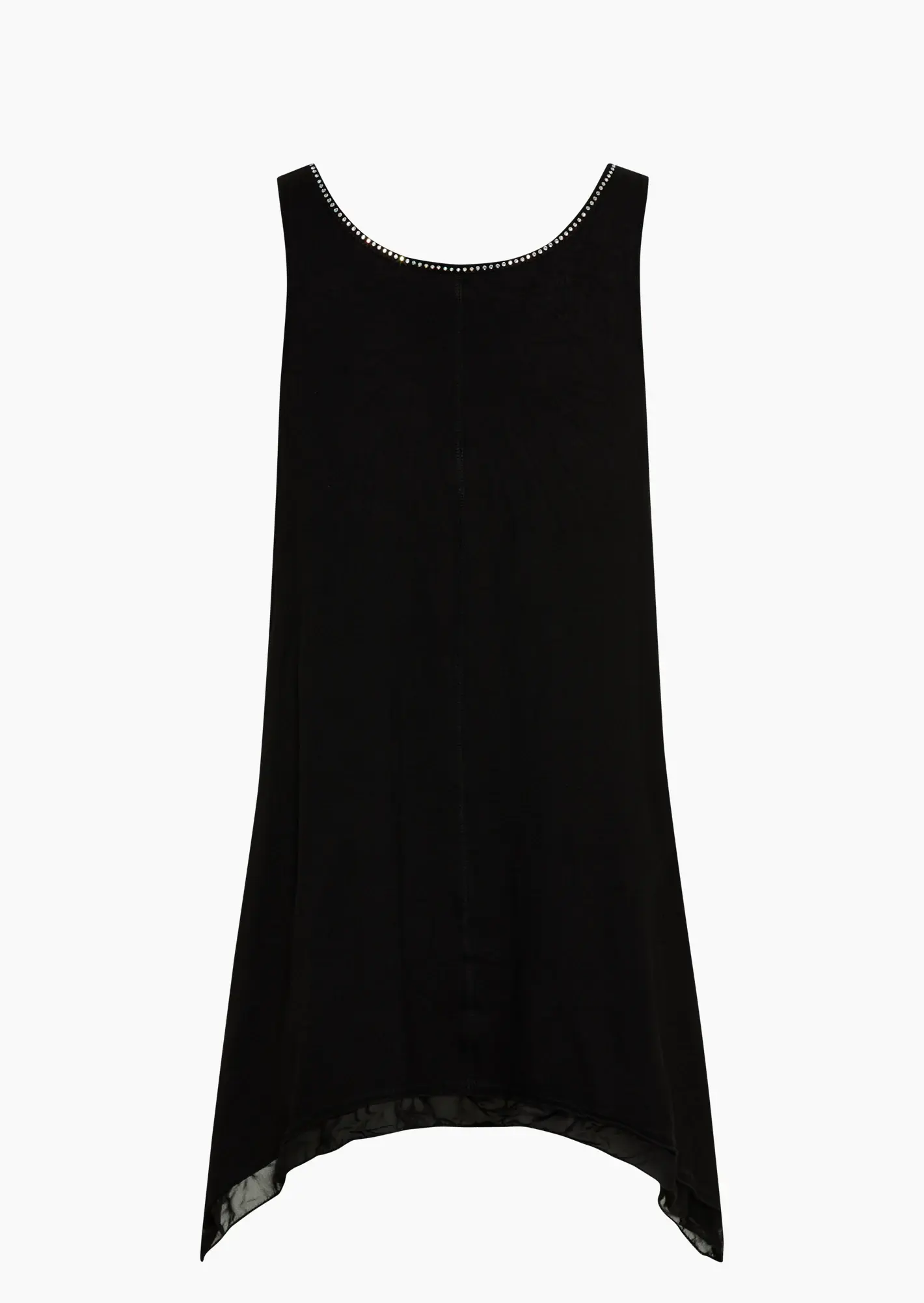 Top im Lagenlook mit Glitzerdetails, schwarz