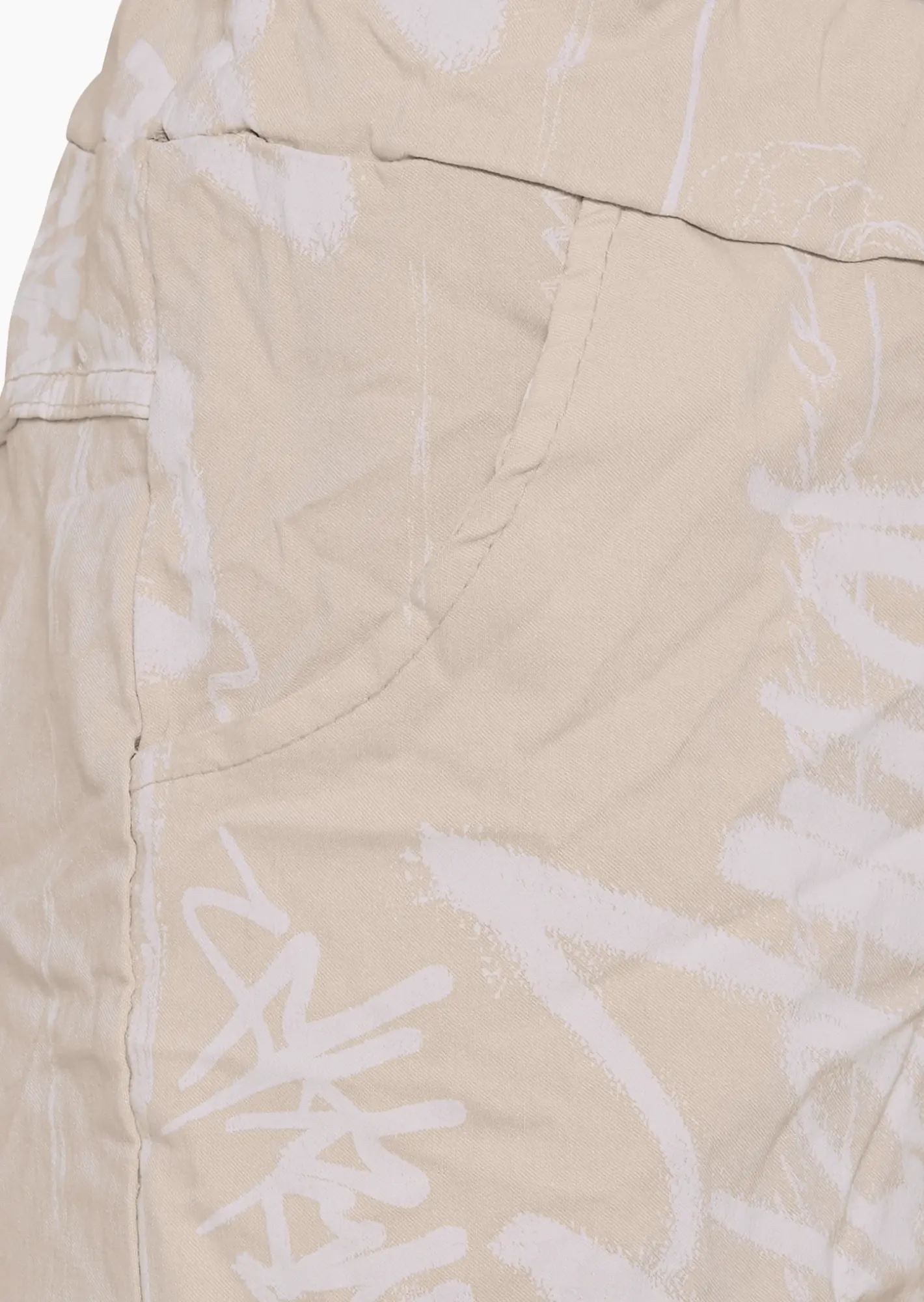 Capri-Joggpants mit Print, crema